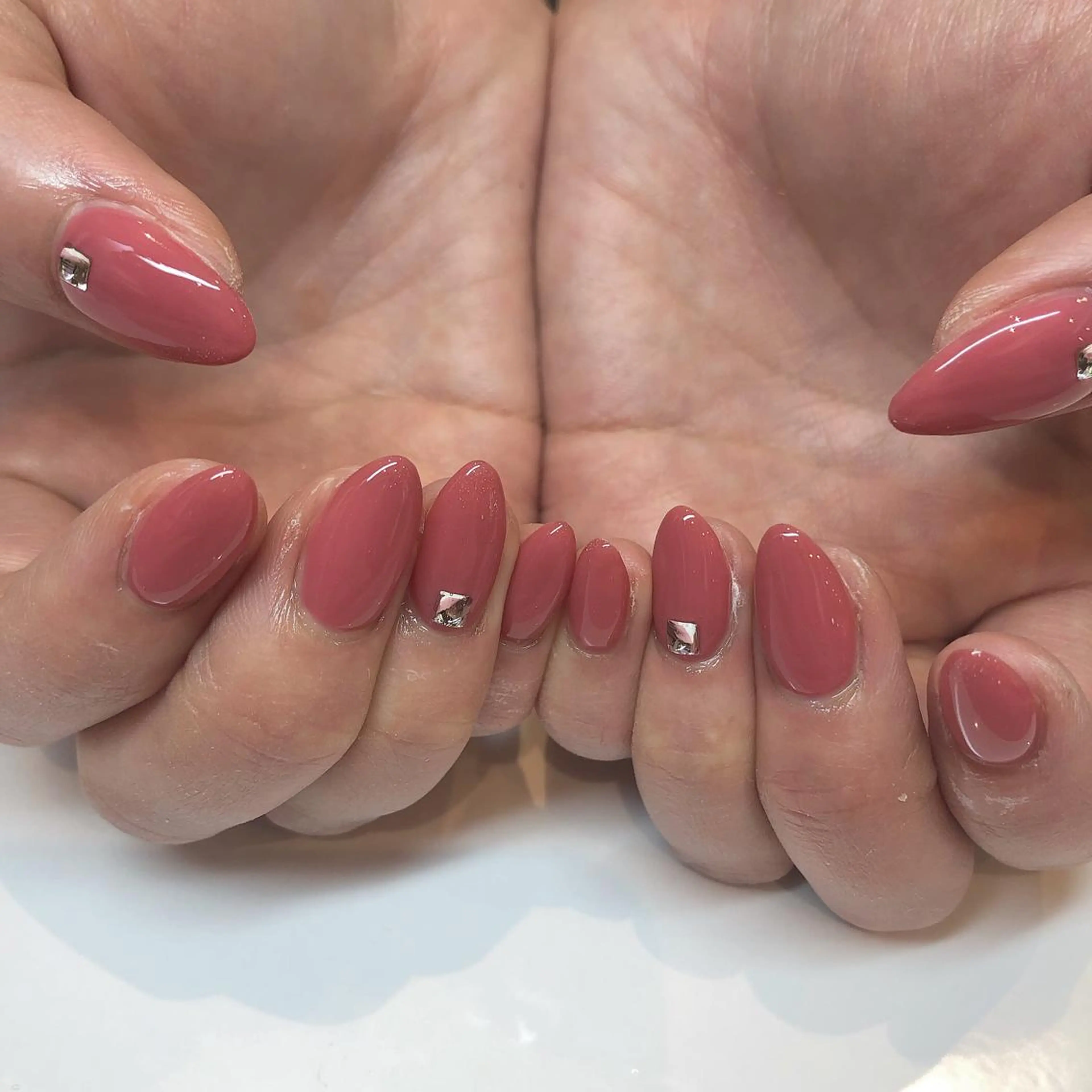 ネイル ワンカラーネイル 春ネイル ハンドネイル 鶴田୨ৎmaison de NALIのネイルデザイン