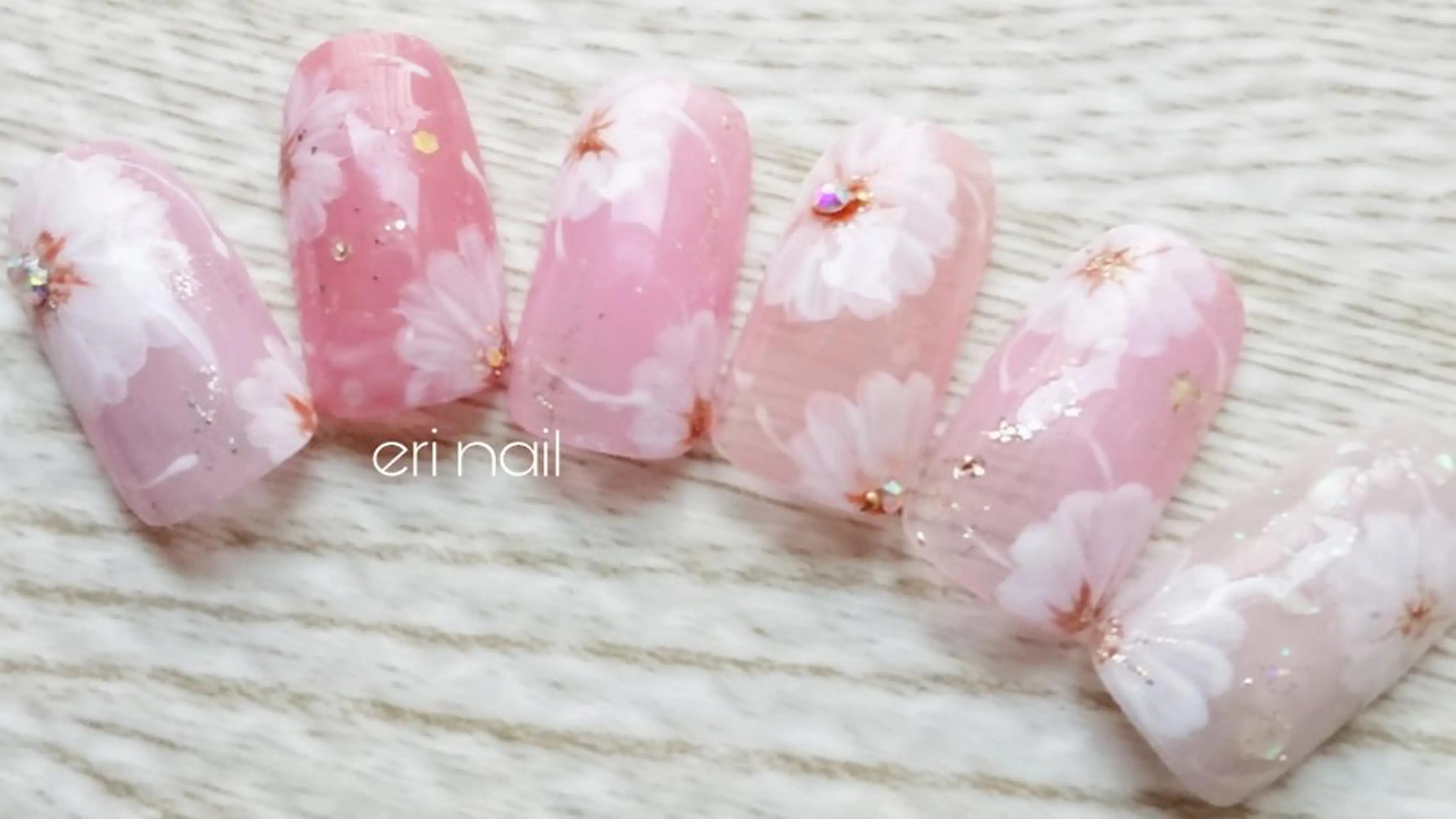 ネイル フラワーネイル ジェルネイル ピンク ✯.。 arbre  nail 。✯.のネイルデザイン