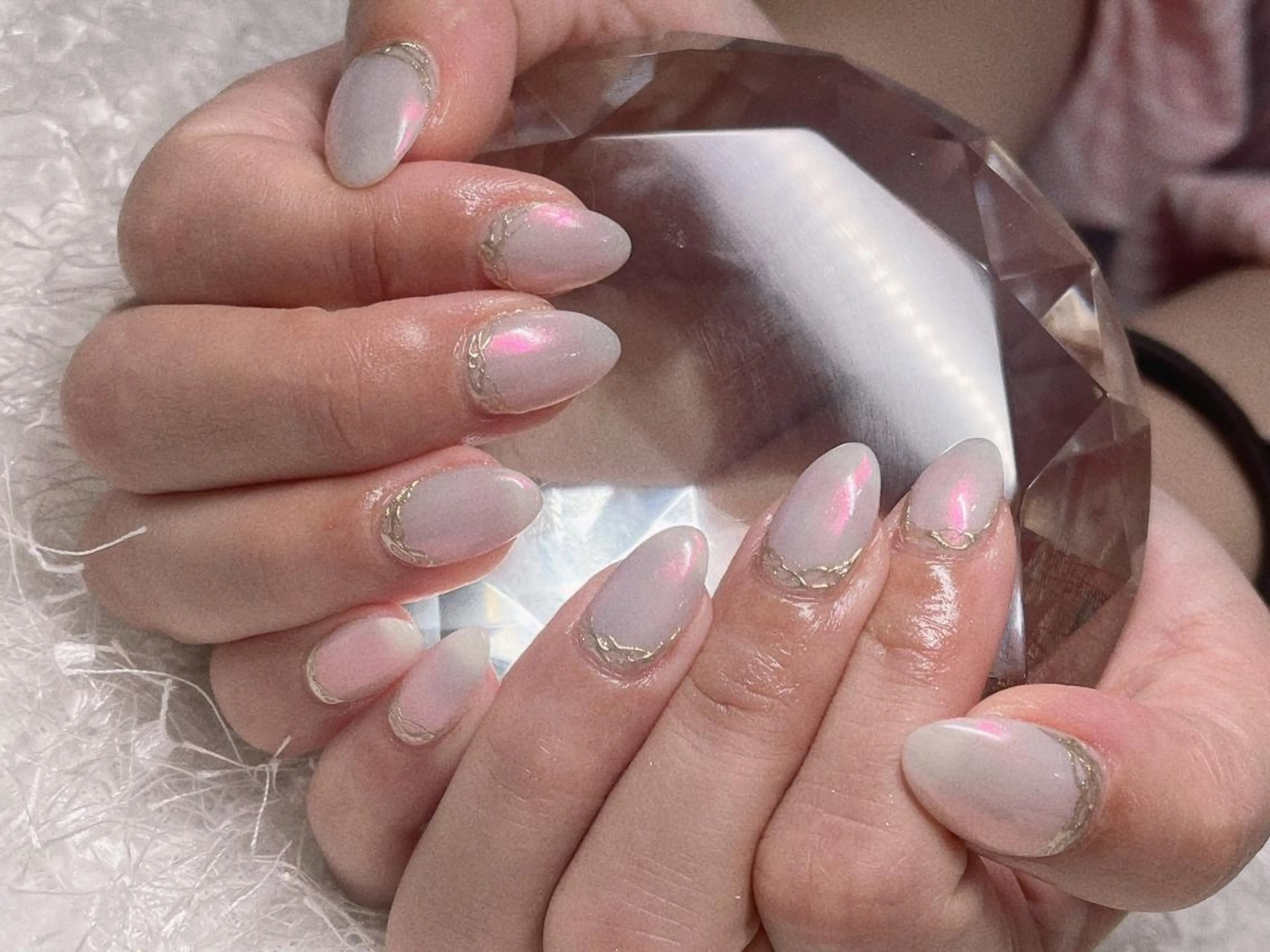 ネイル アニマル柄 アートネイル オーロラネイル 長さ出し ジェルネイル ハンドネイル Nail&eye Belire 新宿のネイルデザイン