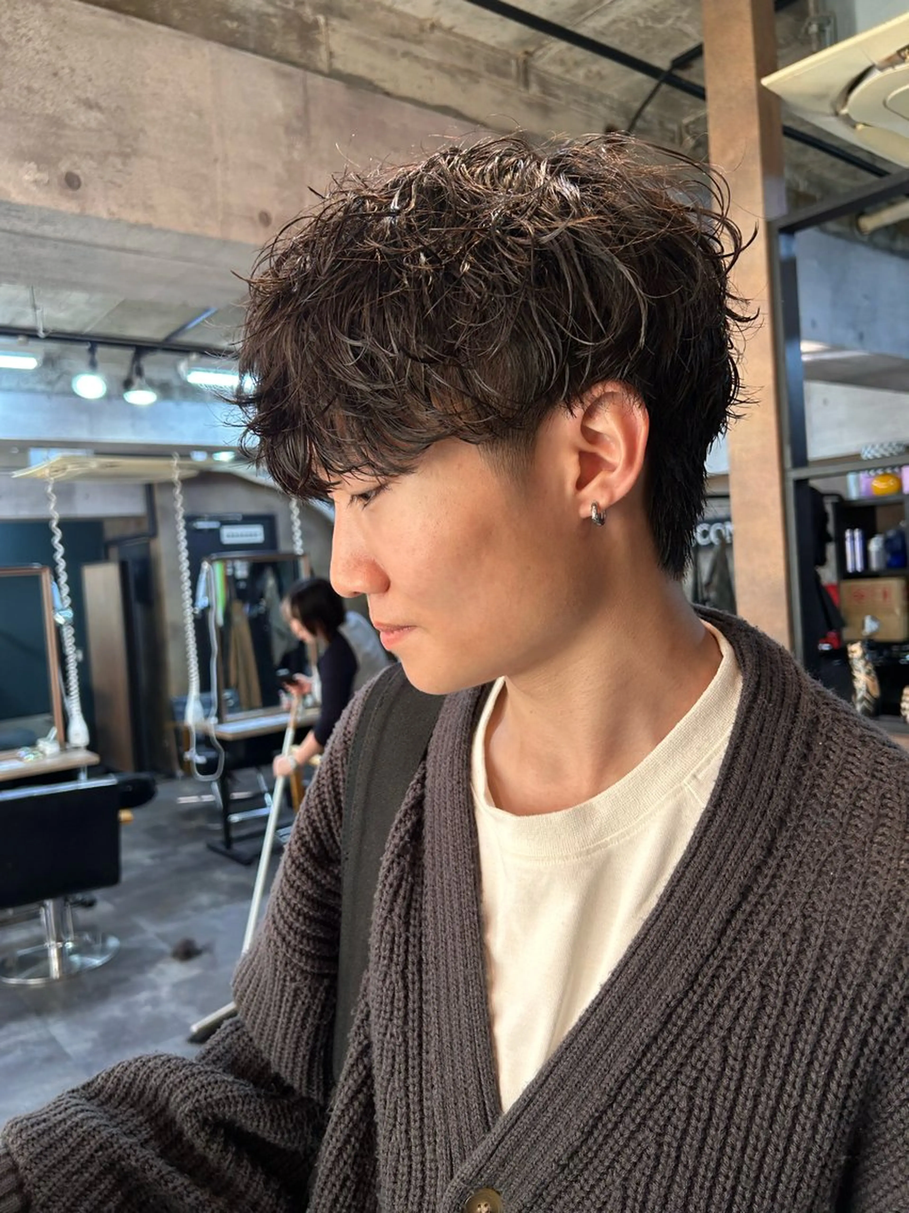 ショート パーマ メンズ メンズパーマ シャドーパーマ カット パーマ トリートメント kazuki iconのヘアスタイル