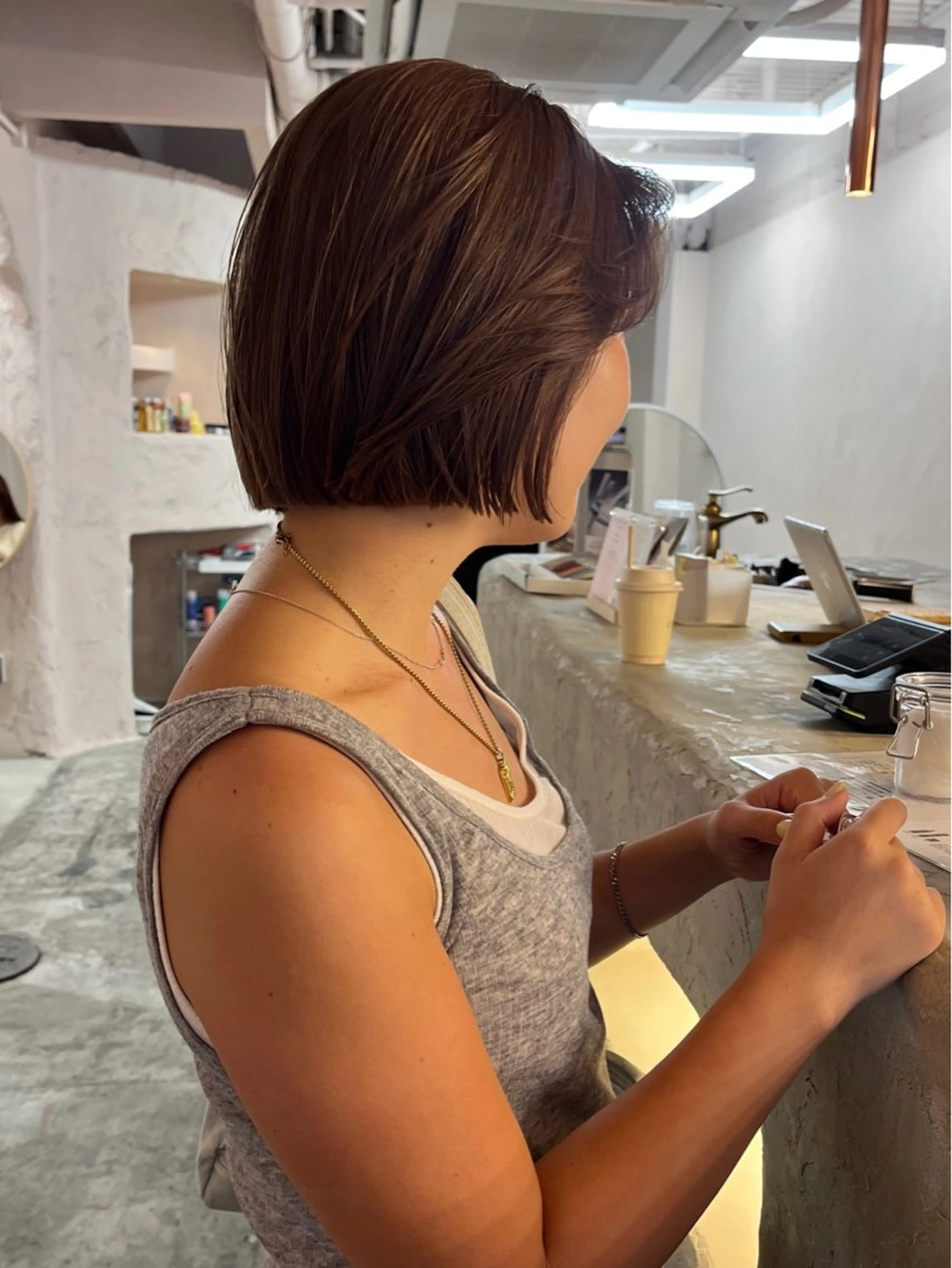 ショート ボブ レイヤーカット/ ハイトーン/mikiのヘアスタイル