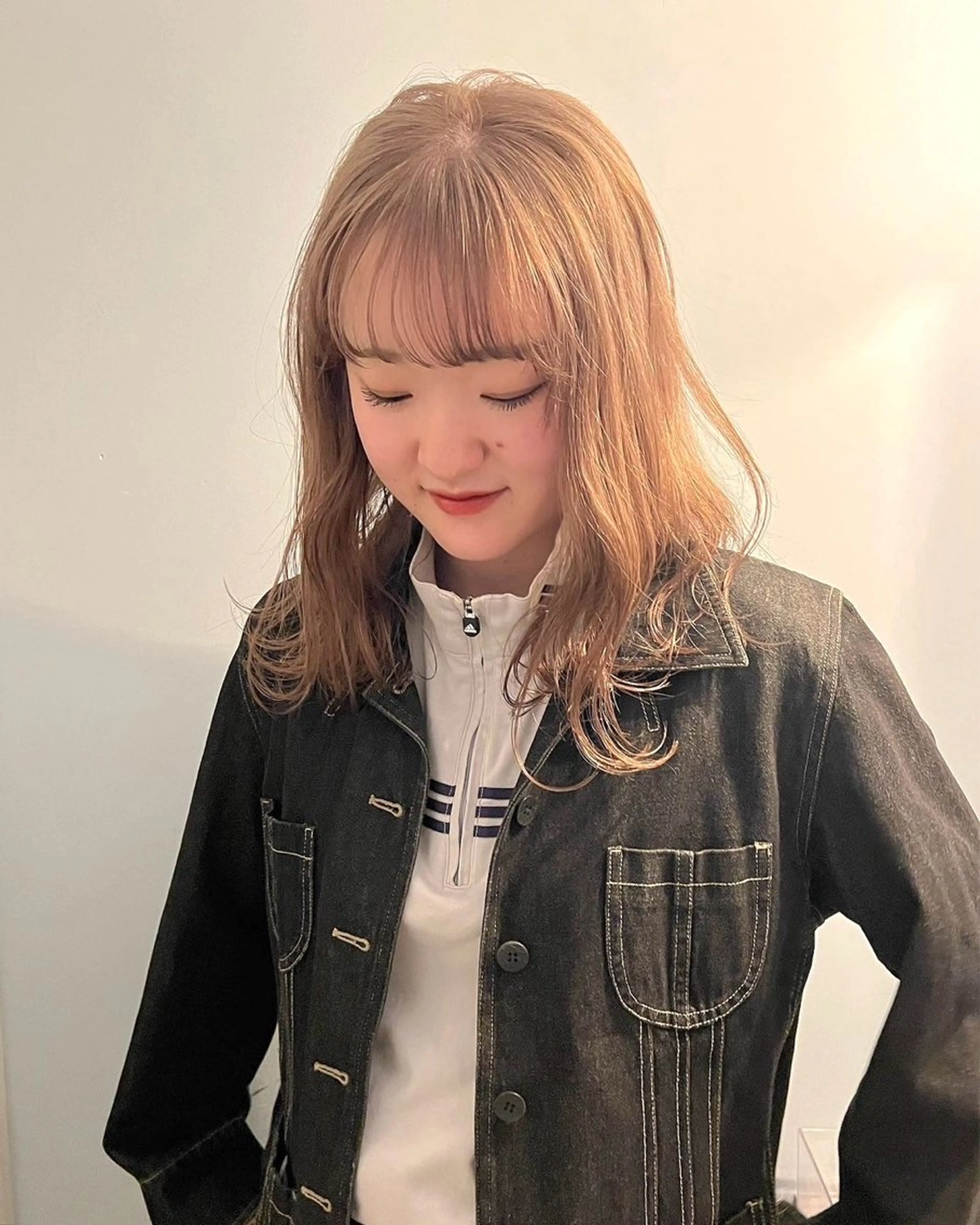 ミディアム カラー カットモデル/ ハイトーン/ゆうあのヘアスタイル