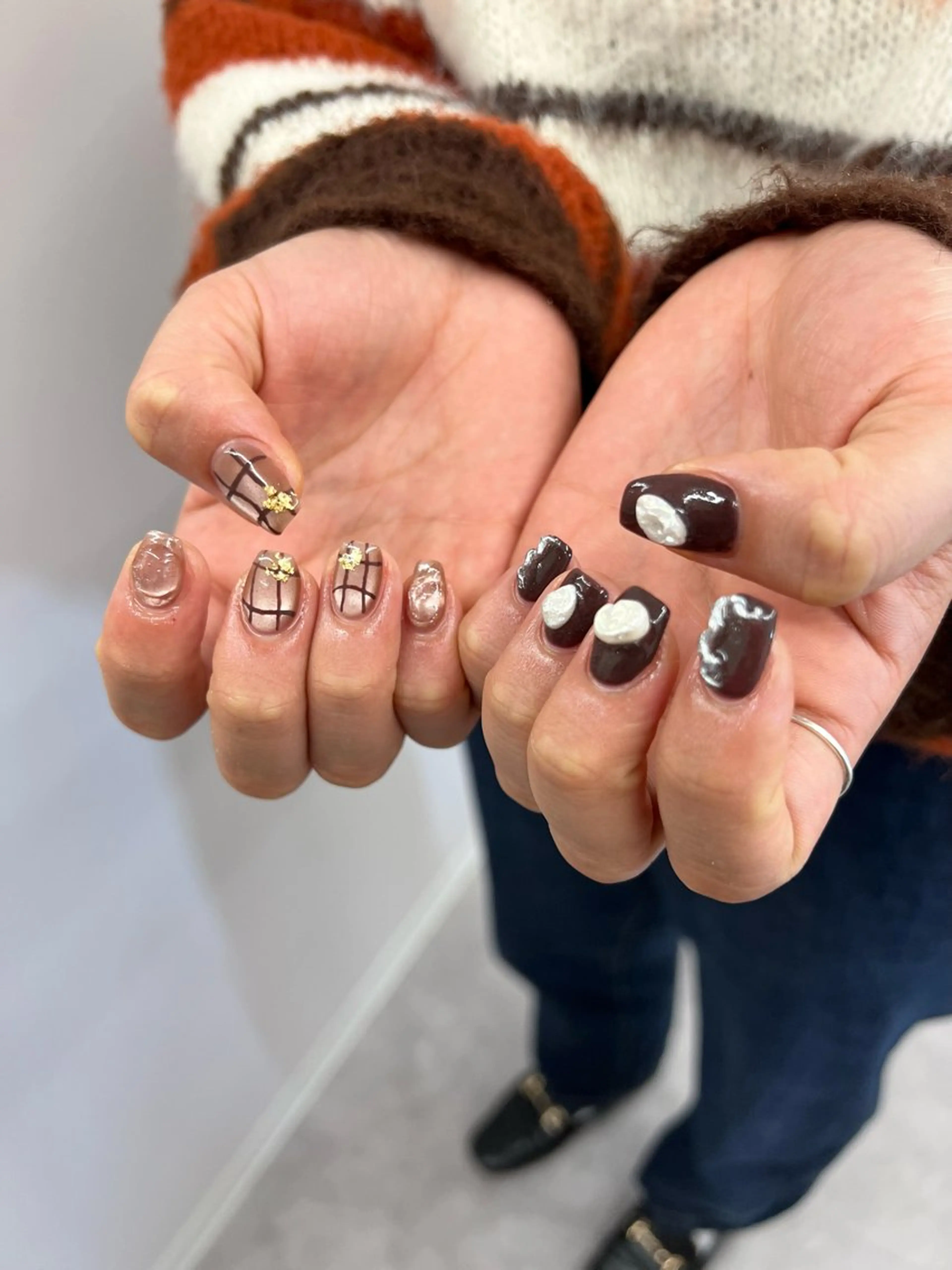 ネイル ジェルネイル 卒業式 マグネットネイル ニュアンスネイル パラジェル ハンドネイル ハンドケア Bana_ Nailのネイルデザイン