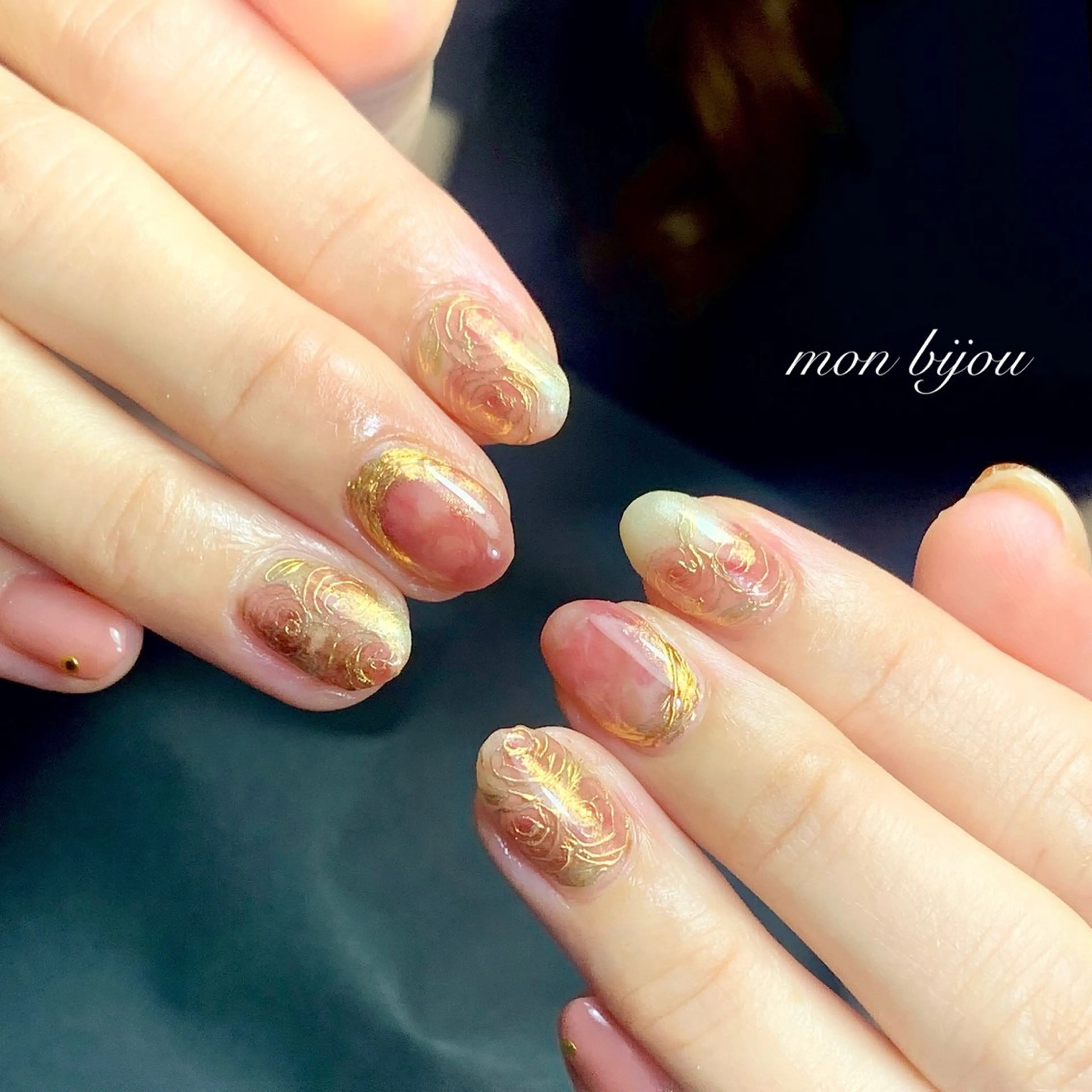 ネイル アートネイル フラワーネイル オフィスネイル ハンドネイル ハンドケア mon bijou 坪井のネイルデザイン