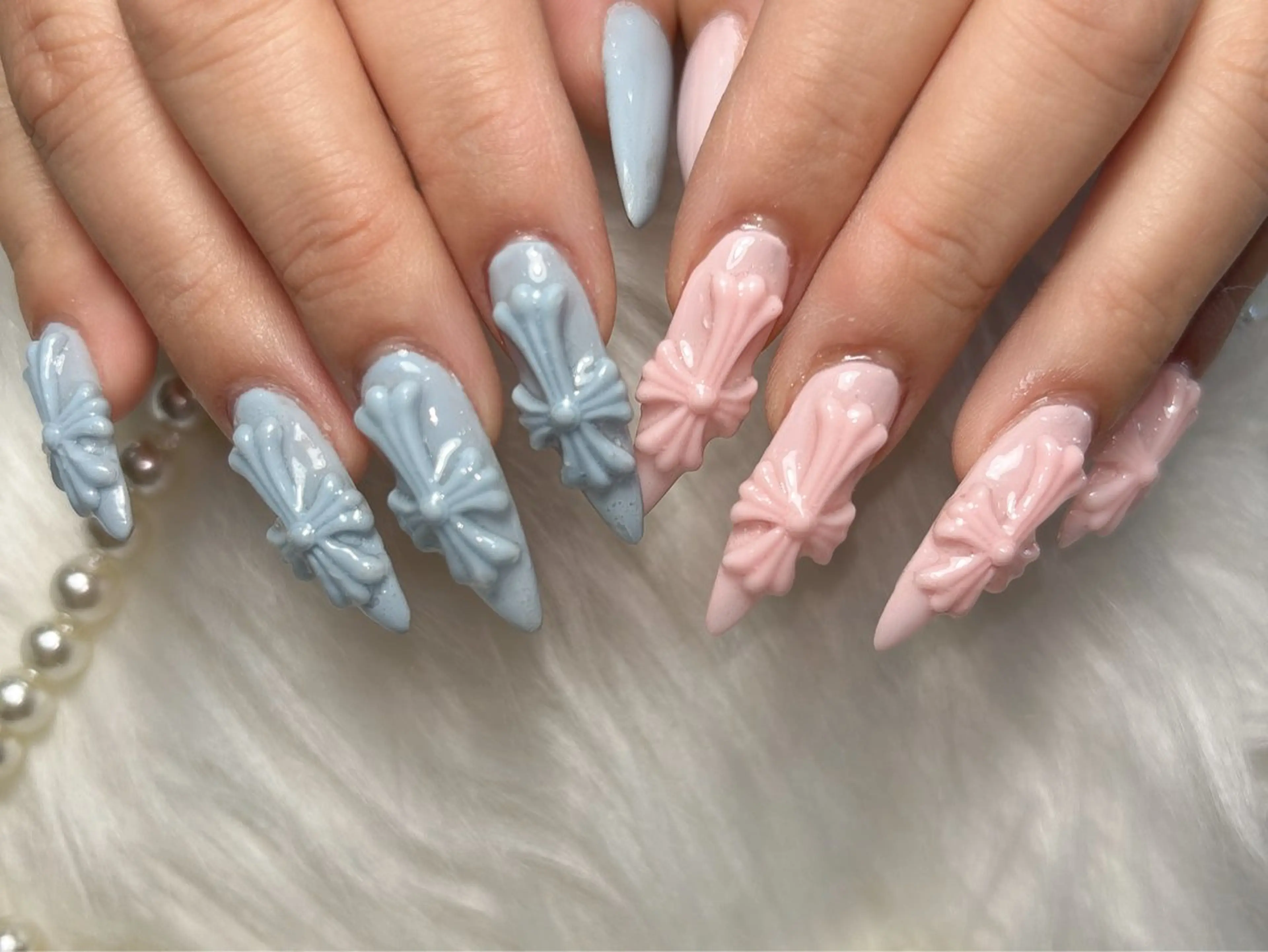 ロング 韓国ガーリー🎀 岐南🤍ななみのネイルデザイン