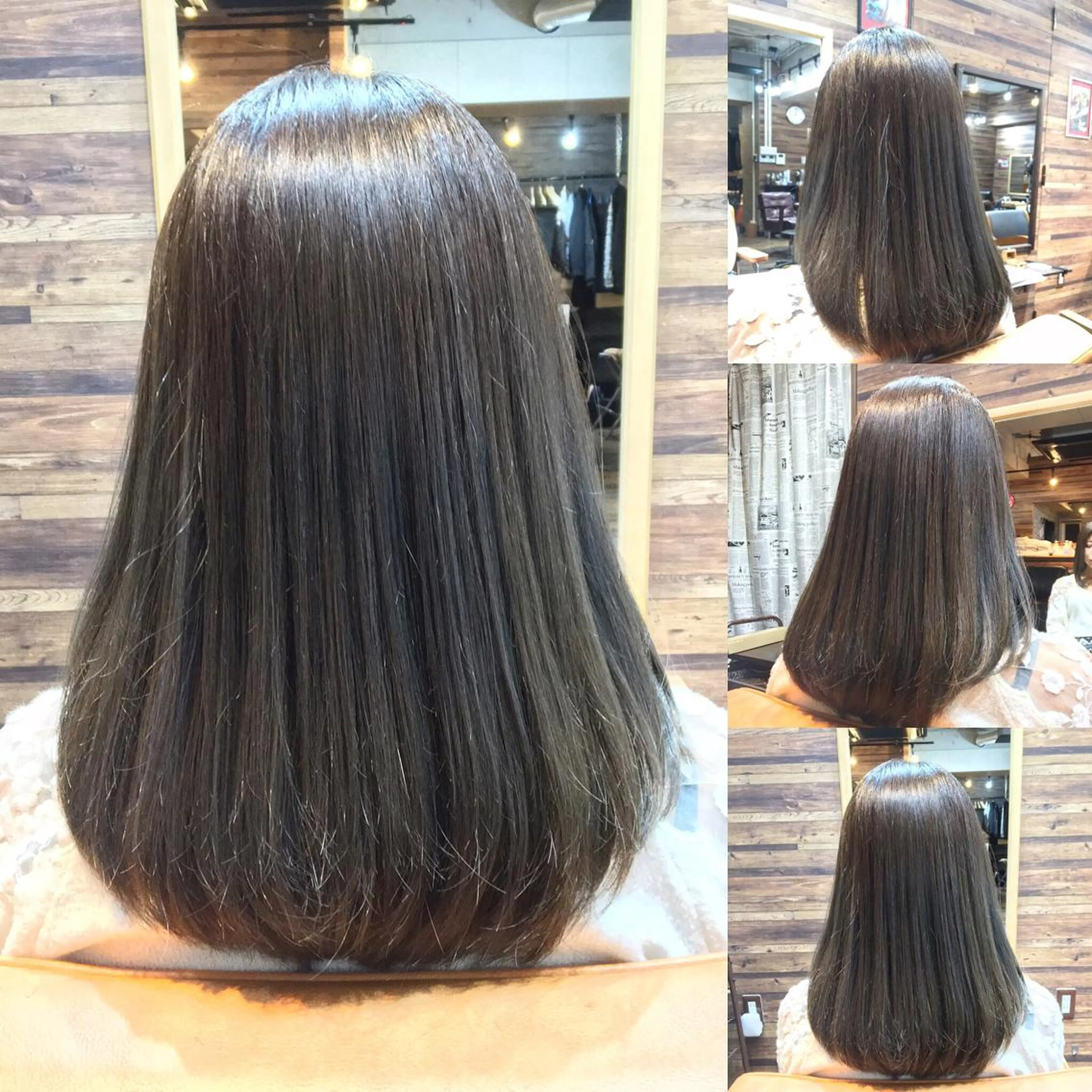 セミロング カラー アッシュ アッシュグレー アッシュグレージュ グレージュ ハイライトカラー 川名 充✂️のヘアスタイル