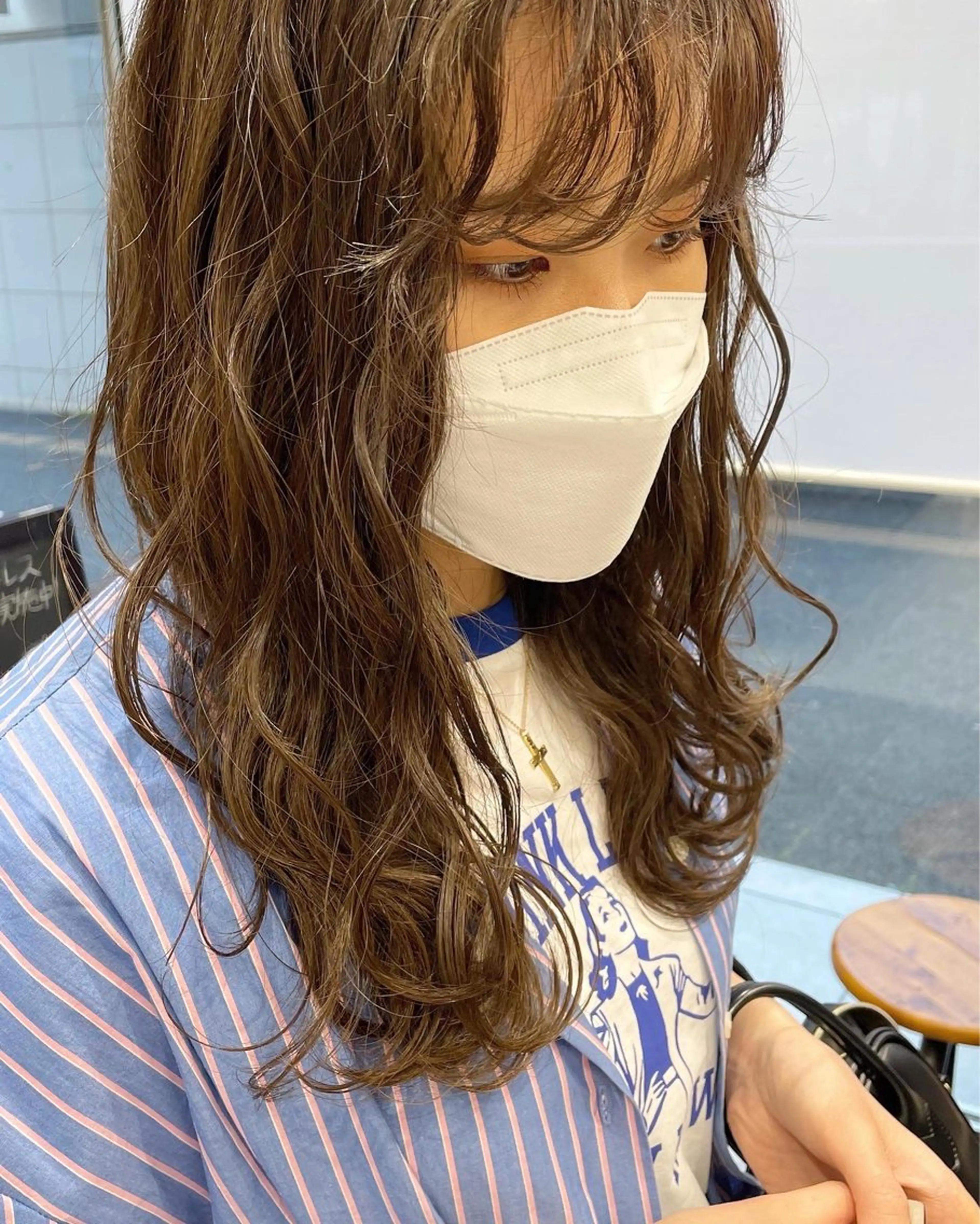 セミロング パーマ 髪質改善ストレート 🌈似合わせカットのヘアスタイル