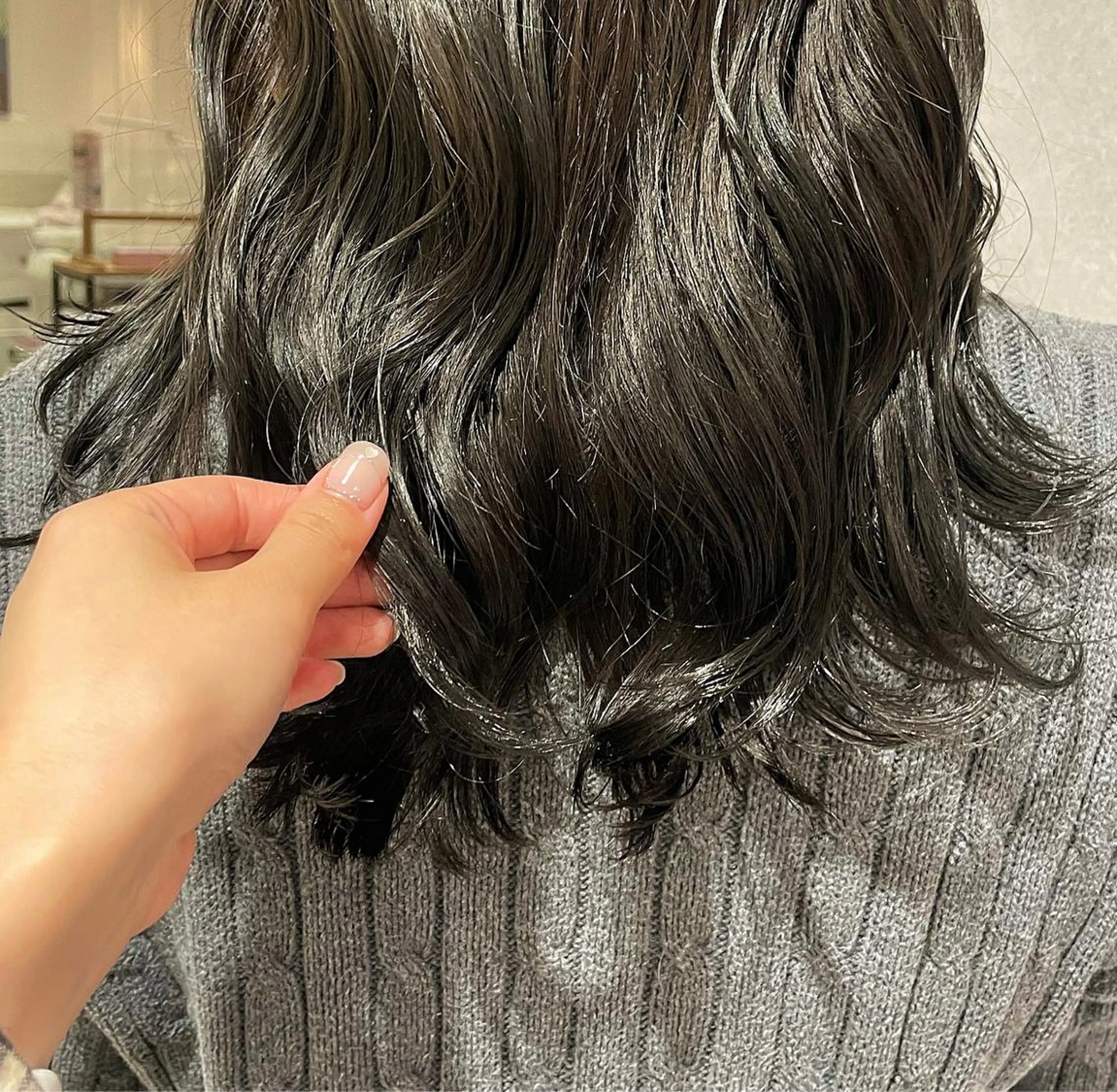 ミディアム カラー 透明感カラー yumemiレイヤー ‎✴︎ 透明感カラーのヘアスタイル