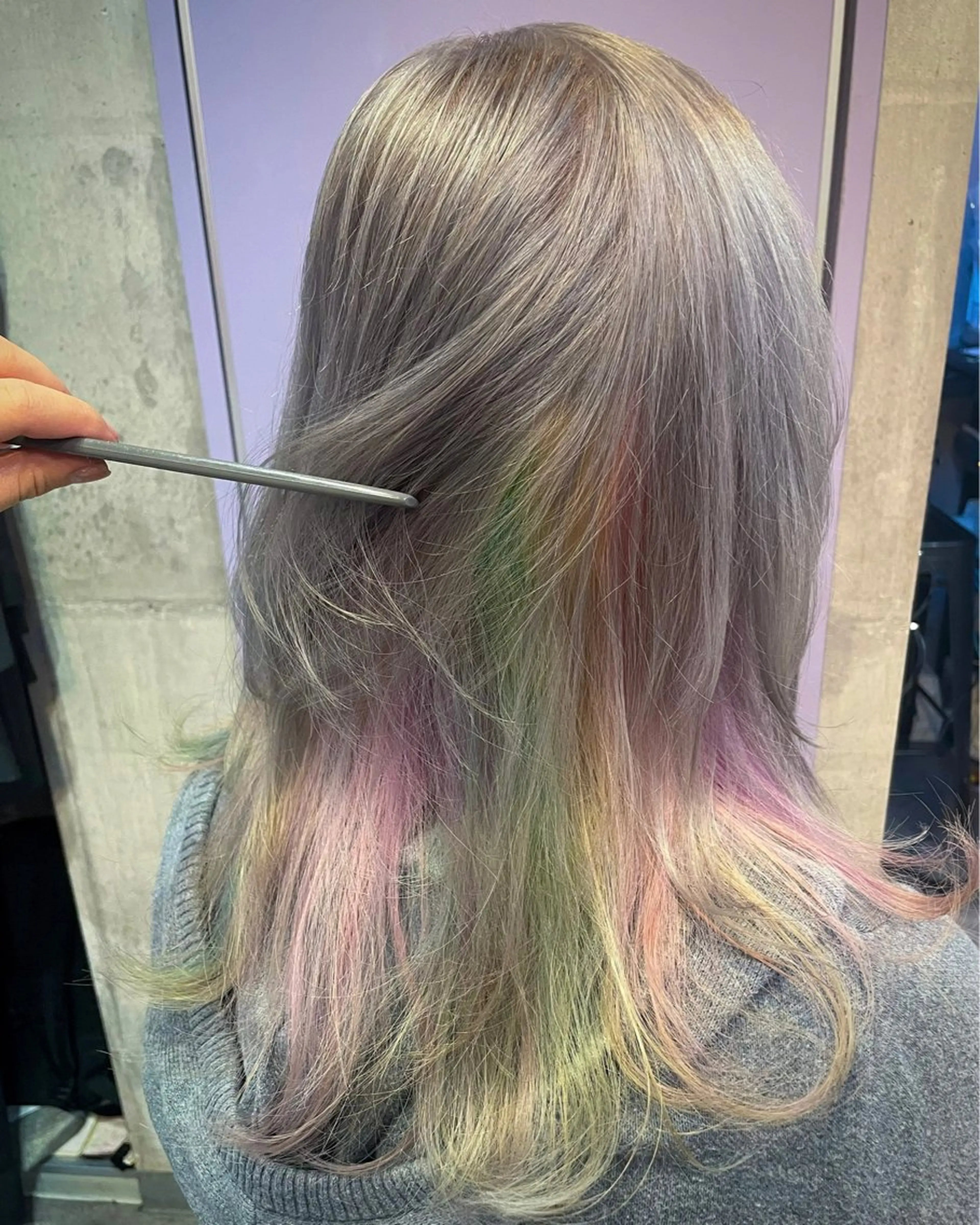 🦄ユニコーンカラー🩵インナーケアブリーチ1回付き🦄の写真