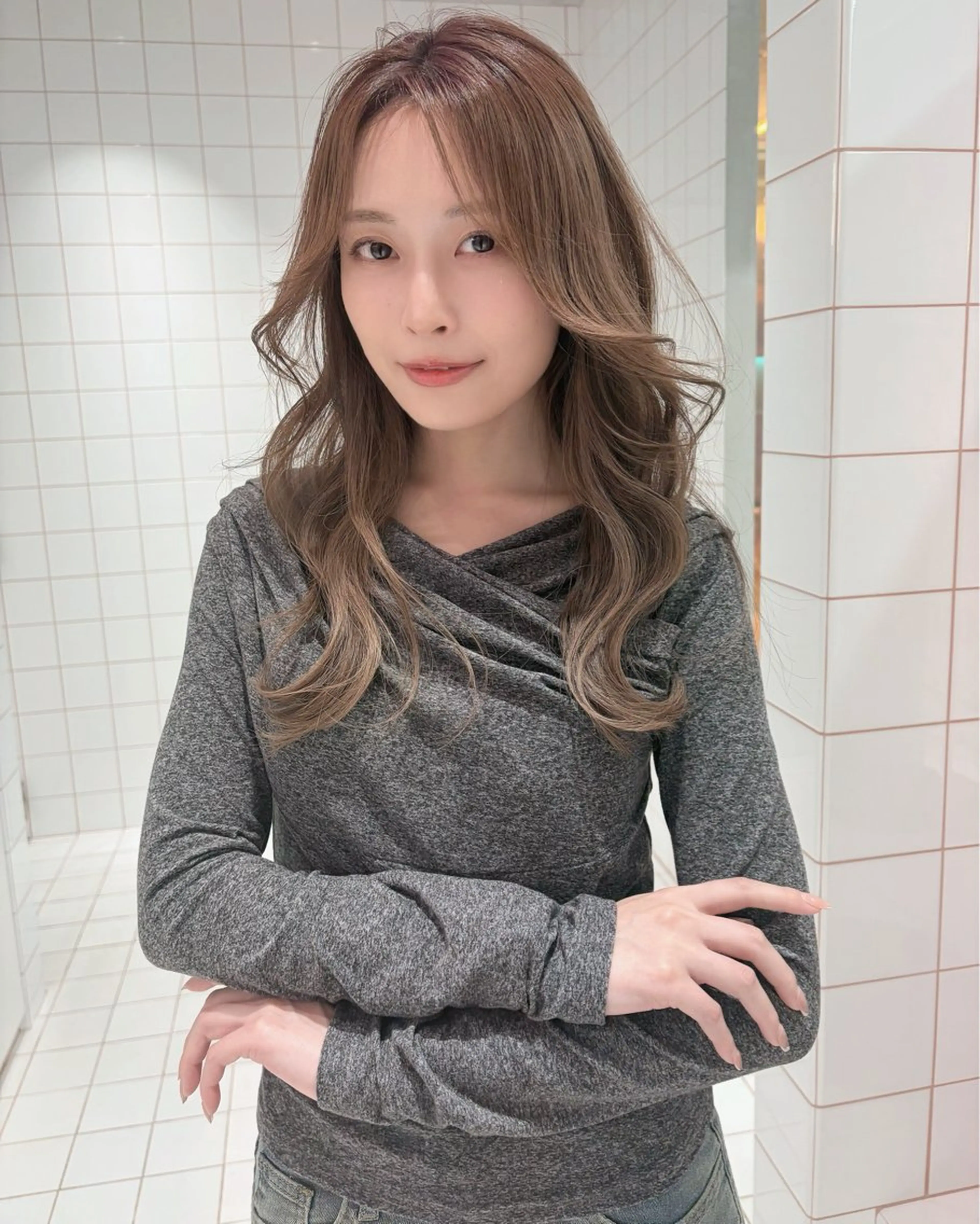 セミロング カット ヘアカラー トリートメント ✨縮毛矯正✨レイヤー ホウダカズヒロのヘアスタイル