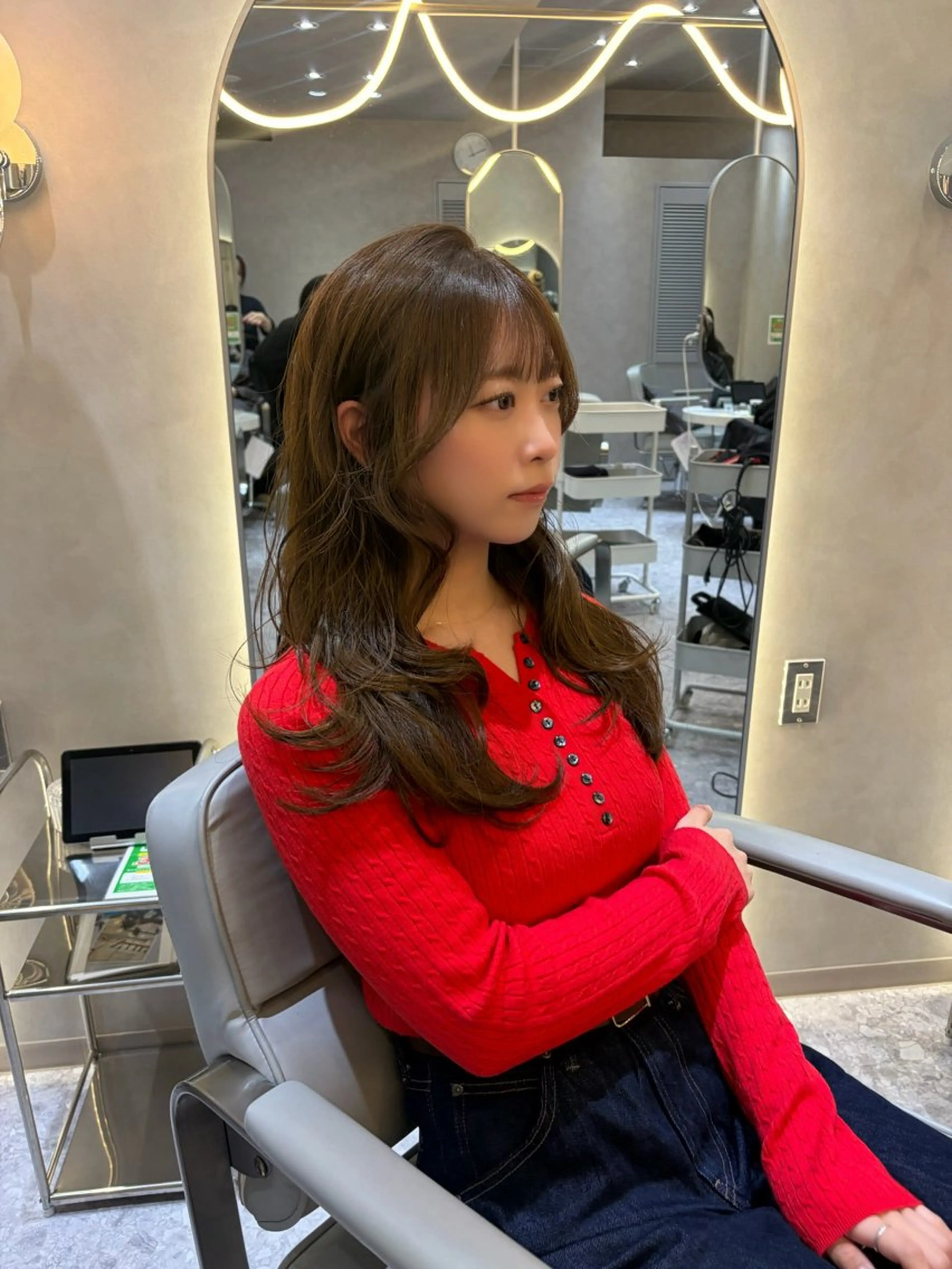 セミロング ワンホンレイヤー 福岡天神RAIRAのヘアスタイル