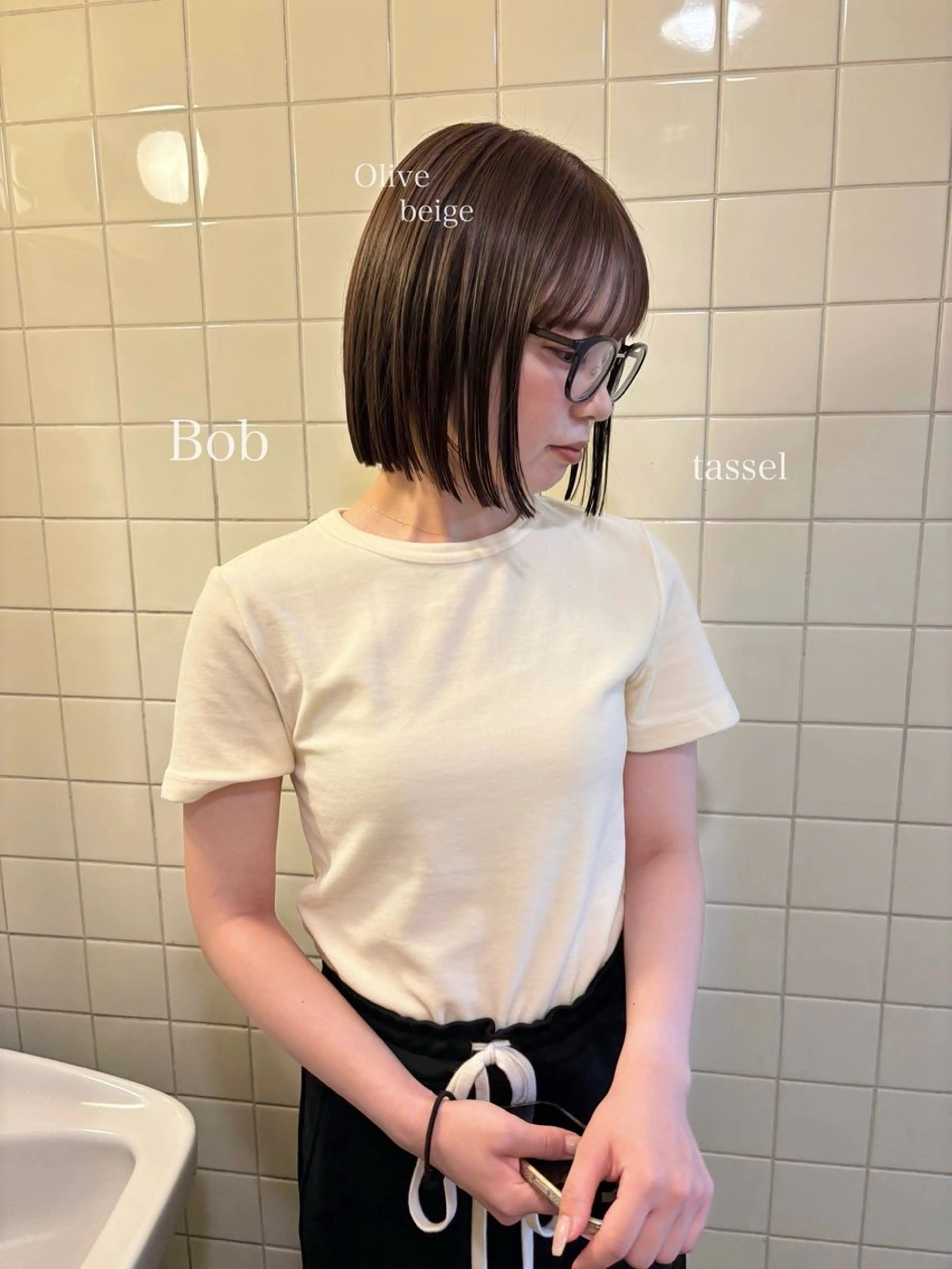 ミディアム カラー カット ヘアカラー トリートメント ボブ&艶髪透明感 カラー♡TOMOE♡のヘアスタイル