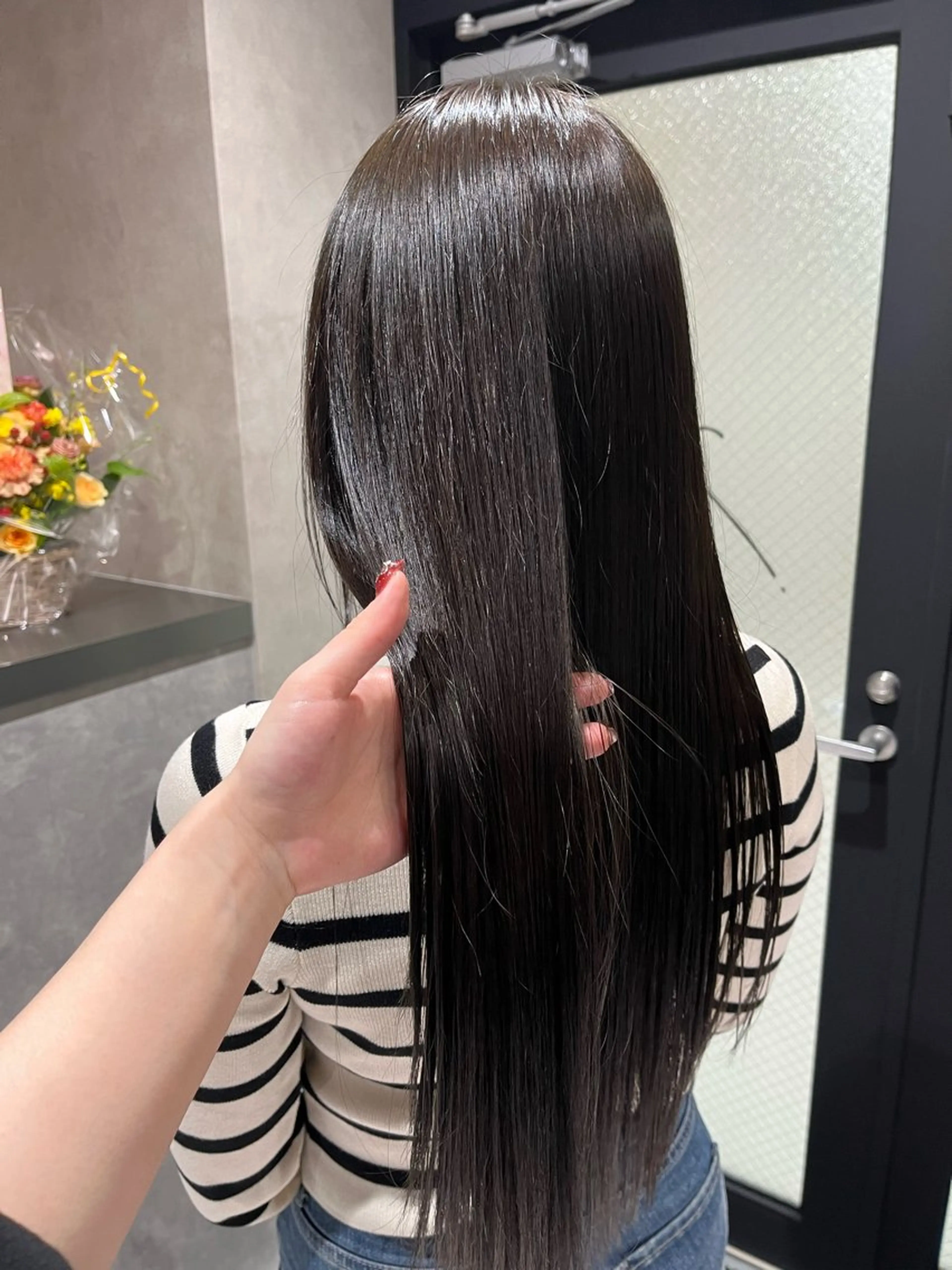 ロング 髪質改善 縮毛矯正 ヘアカラー 《.Xian》ナツミ /ボブ/顔周りカットのヘアスタイル