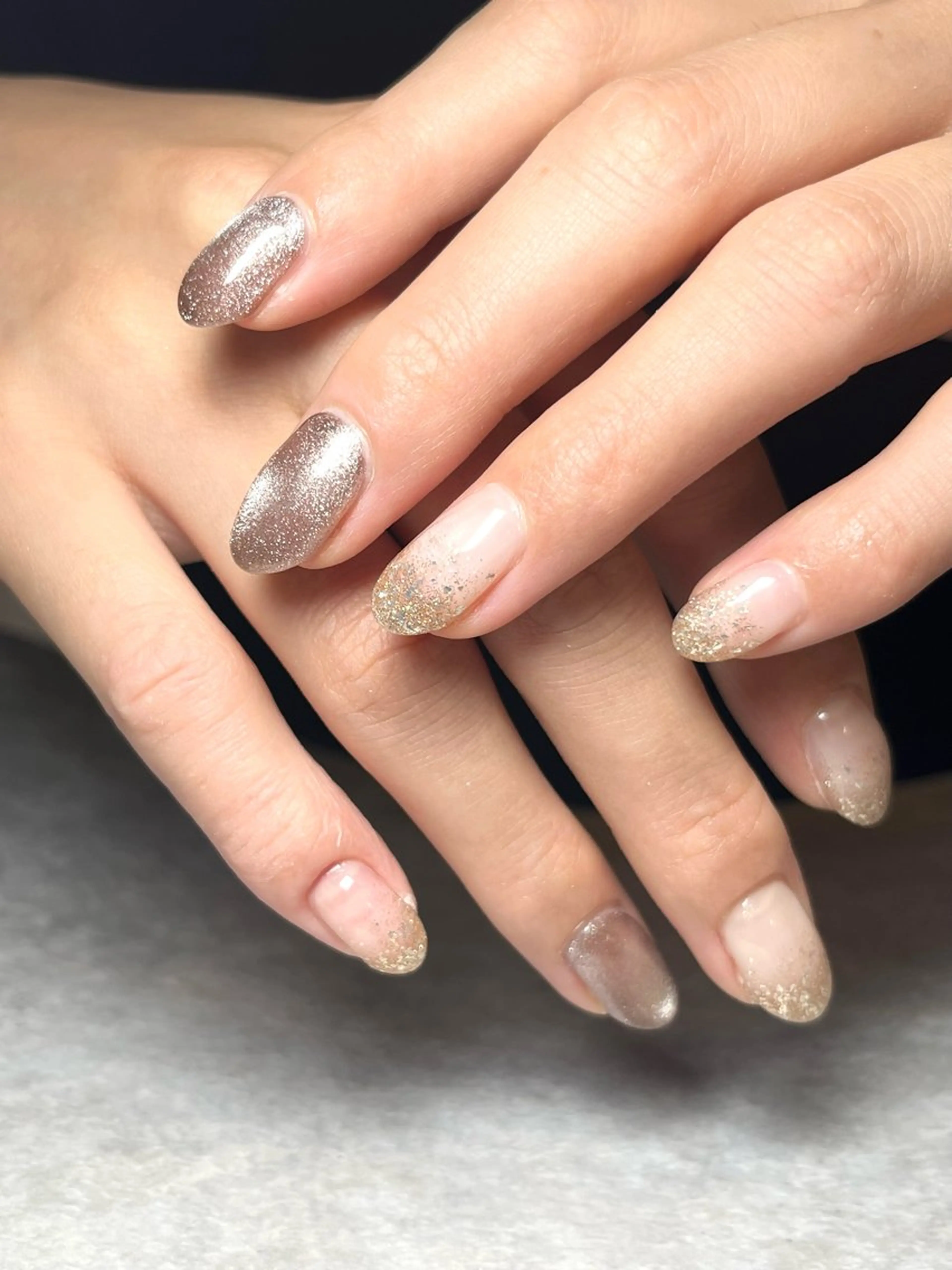 ネイル ラメ(グリッター) ラメグラデーション 🌻Sunrich Fuka🌻のネイルデザイン