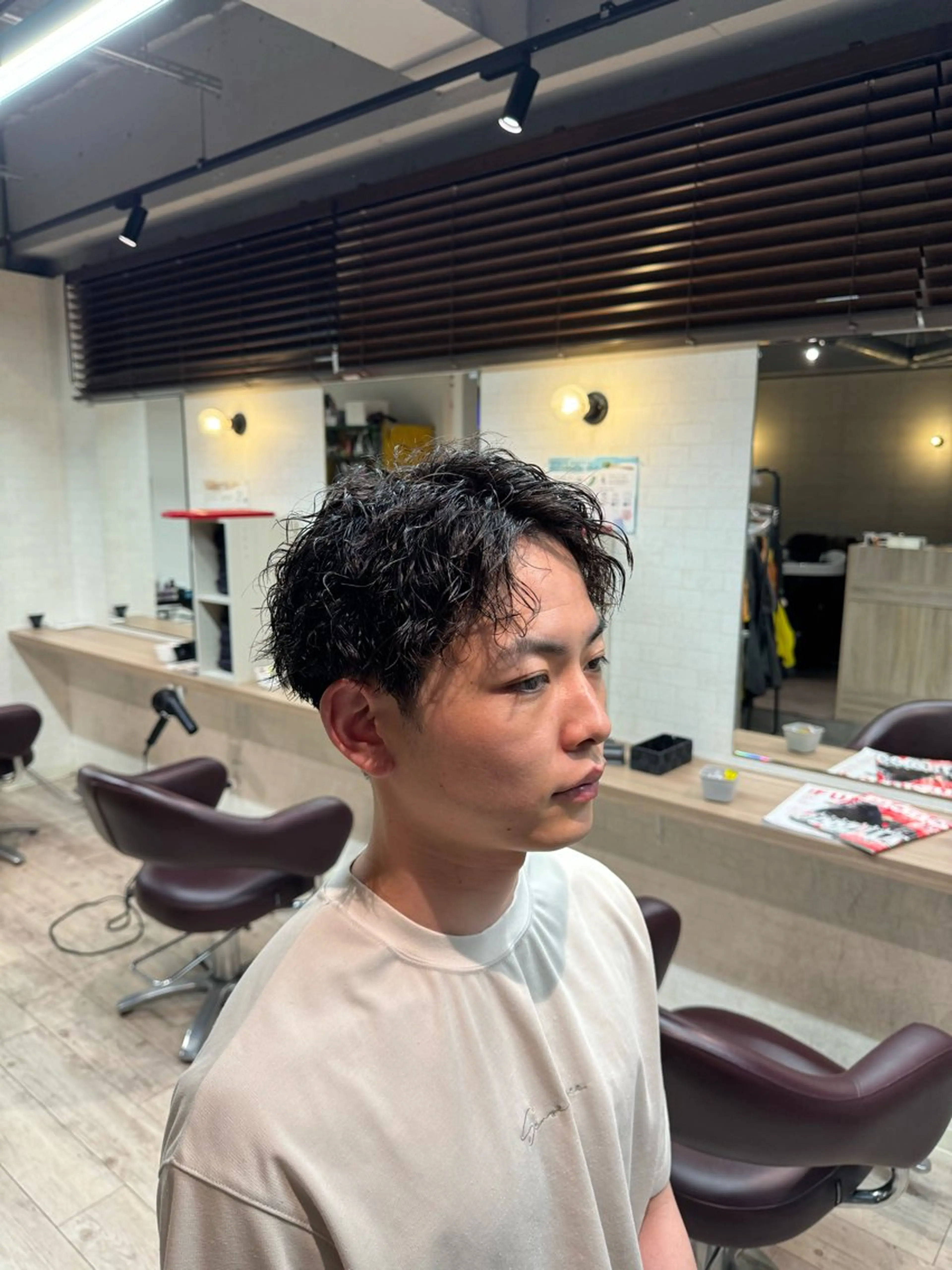 パーマ メンズ 林 龍誠のヘアスタイル