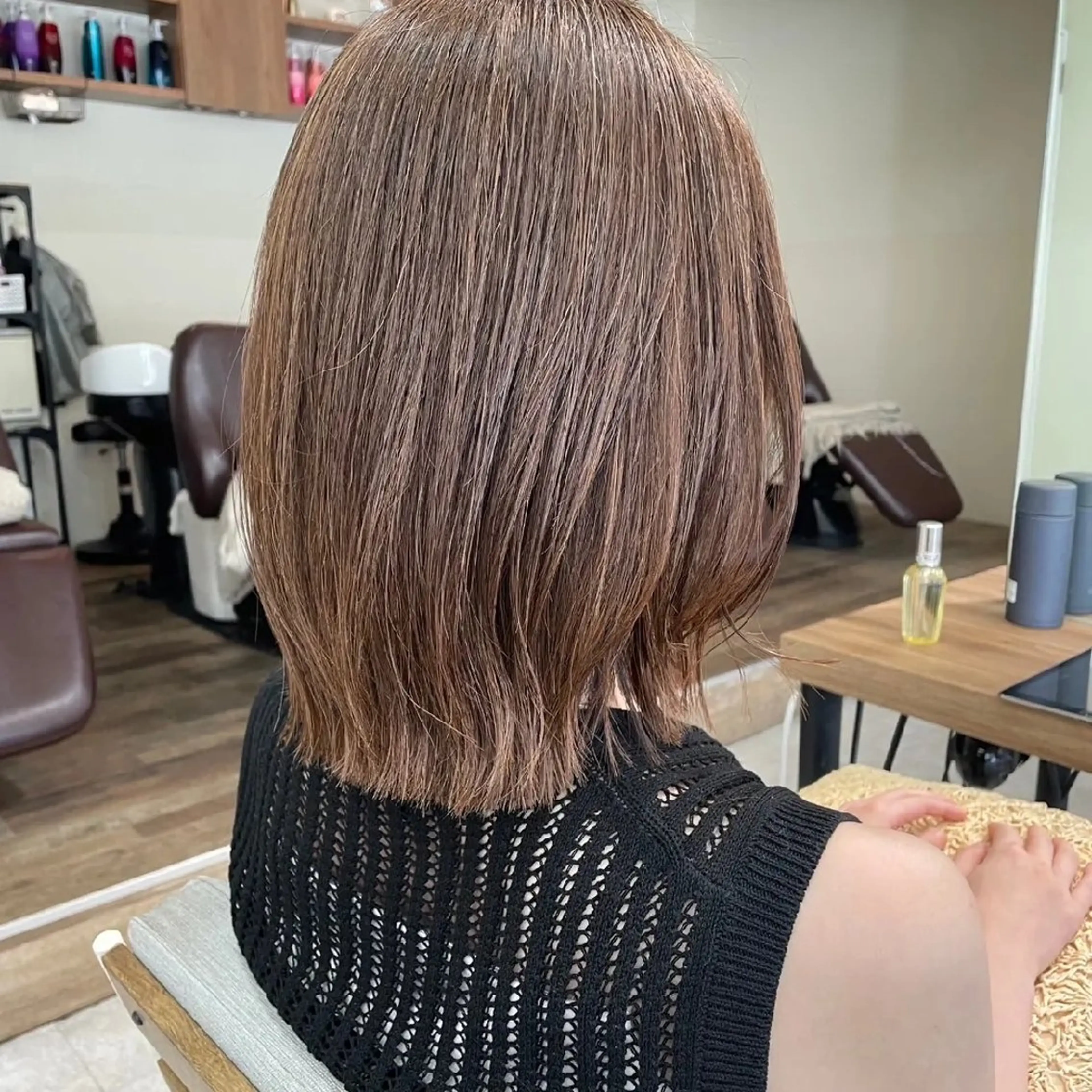 ミディアム カラー ボブ 北村 恵美のヘアスタイル
