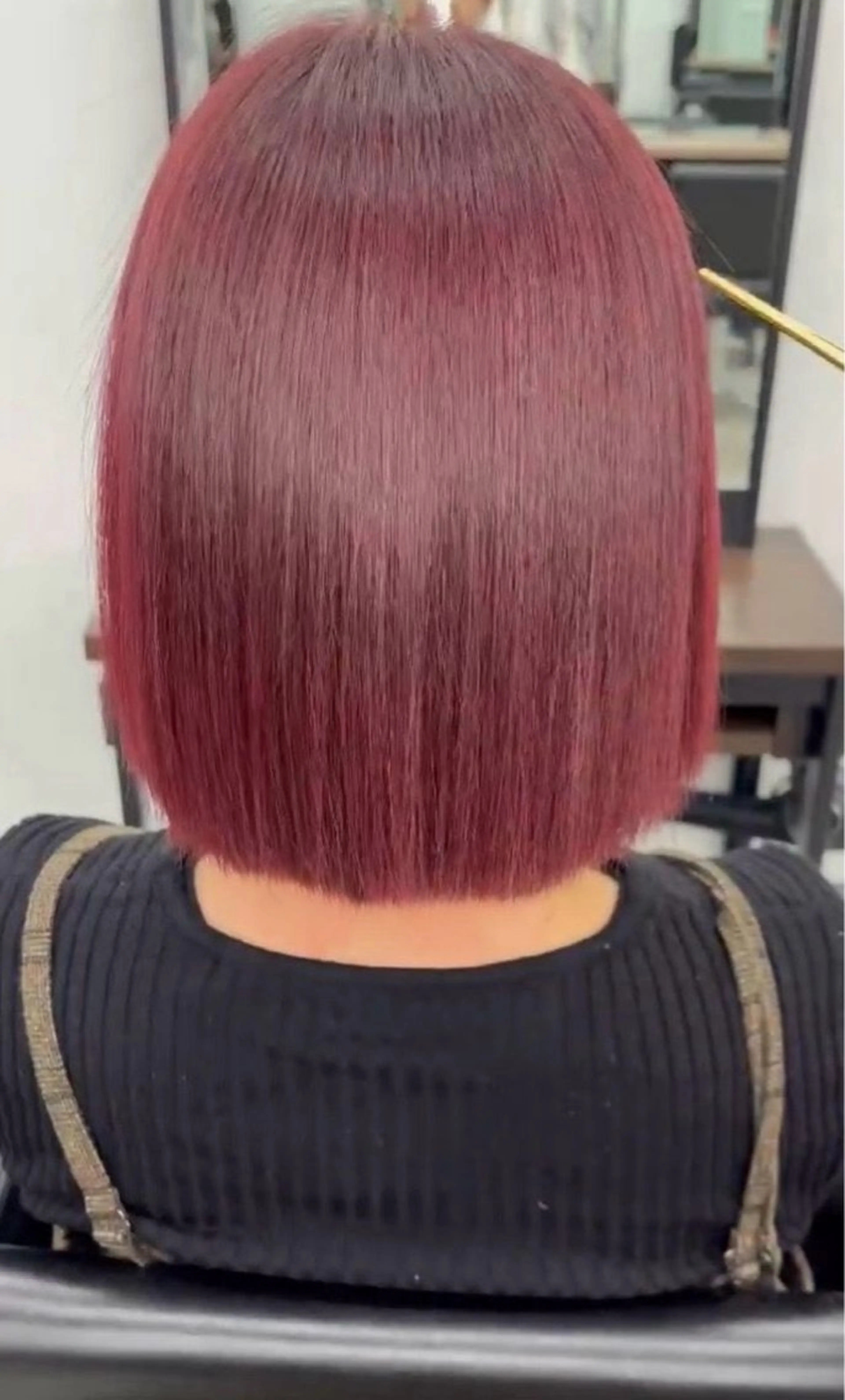 セミロング カラー ブリーチ ボルドーカラー ブラウンカラー カシス ダブルカラー ヘアカラー トリートメント 🎈ブリーチなし暖色 カラー/レッド/ゆいのヘアスタイル