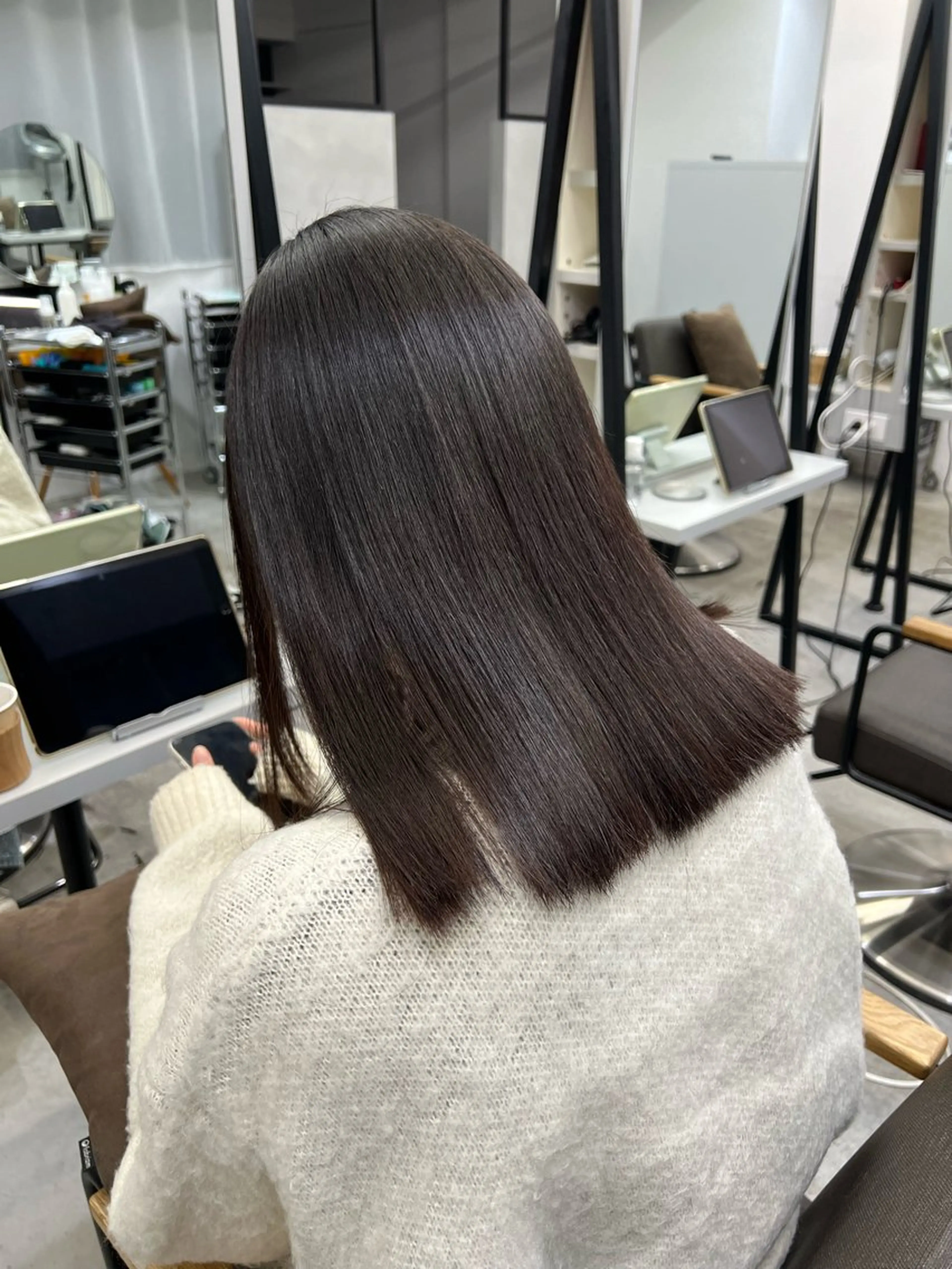 ミディアム カット ヘアカラー 縮毛矯正 トリートメント ✨毛髪診断で絶対綺麗 ✨美髪艶髪専門✨高浪のヘアスタイル