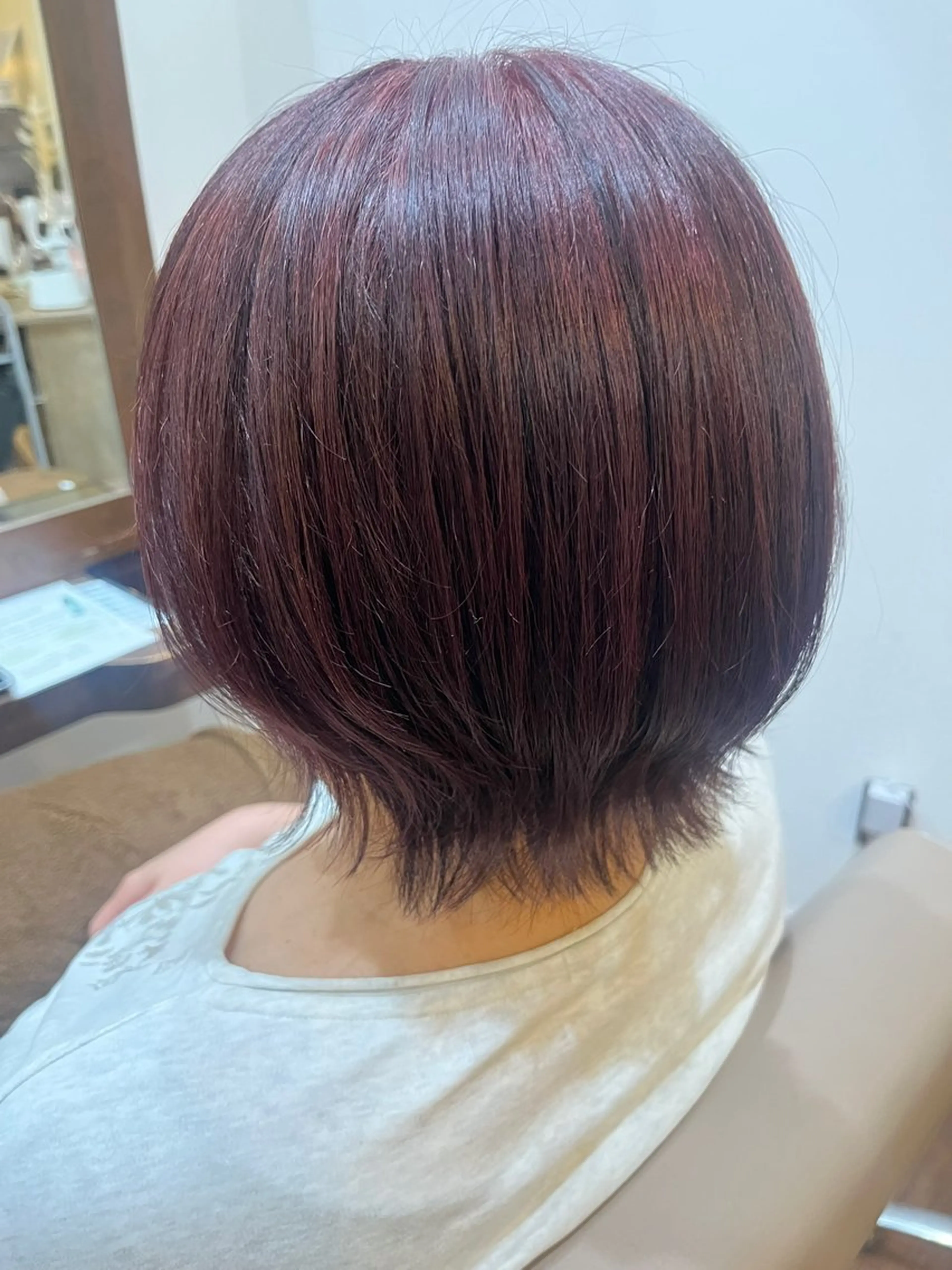 ショート カラー ブラウンカラー ピンクカラー ピンクブラウン ウルフカット 田中 こころのヘアスタイル