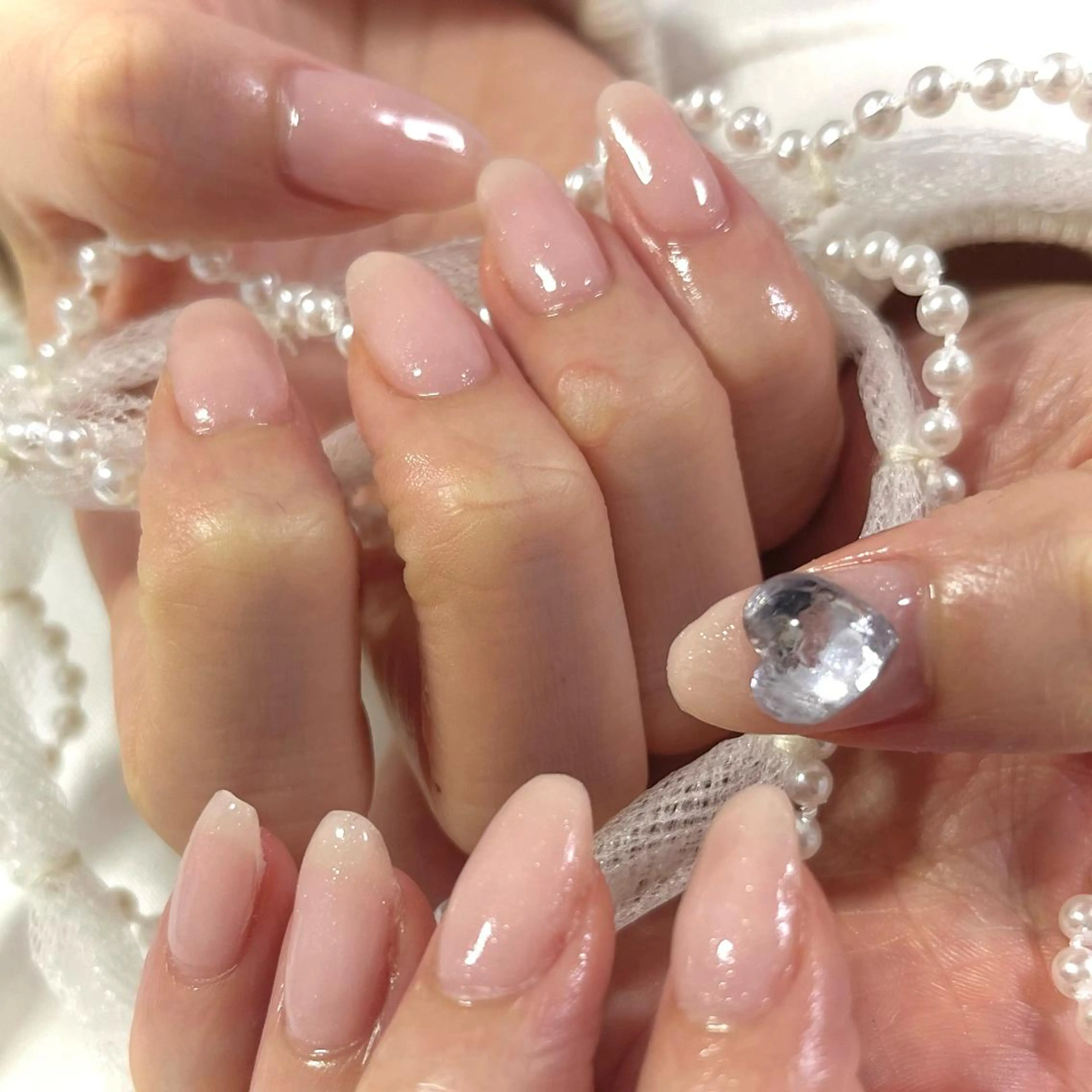 ネイル ハート 韓国ネイル ワンカラーネイル 韓国ネイル💠 Tomoのネイルデザイン