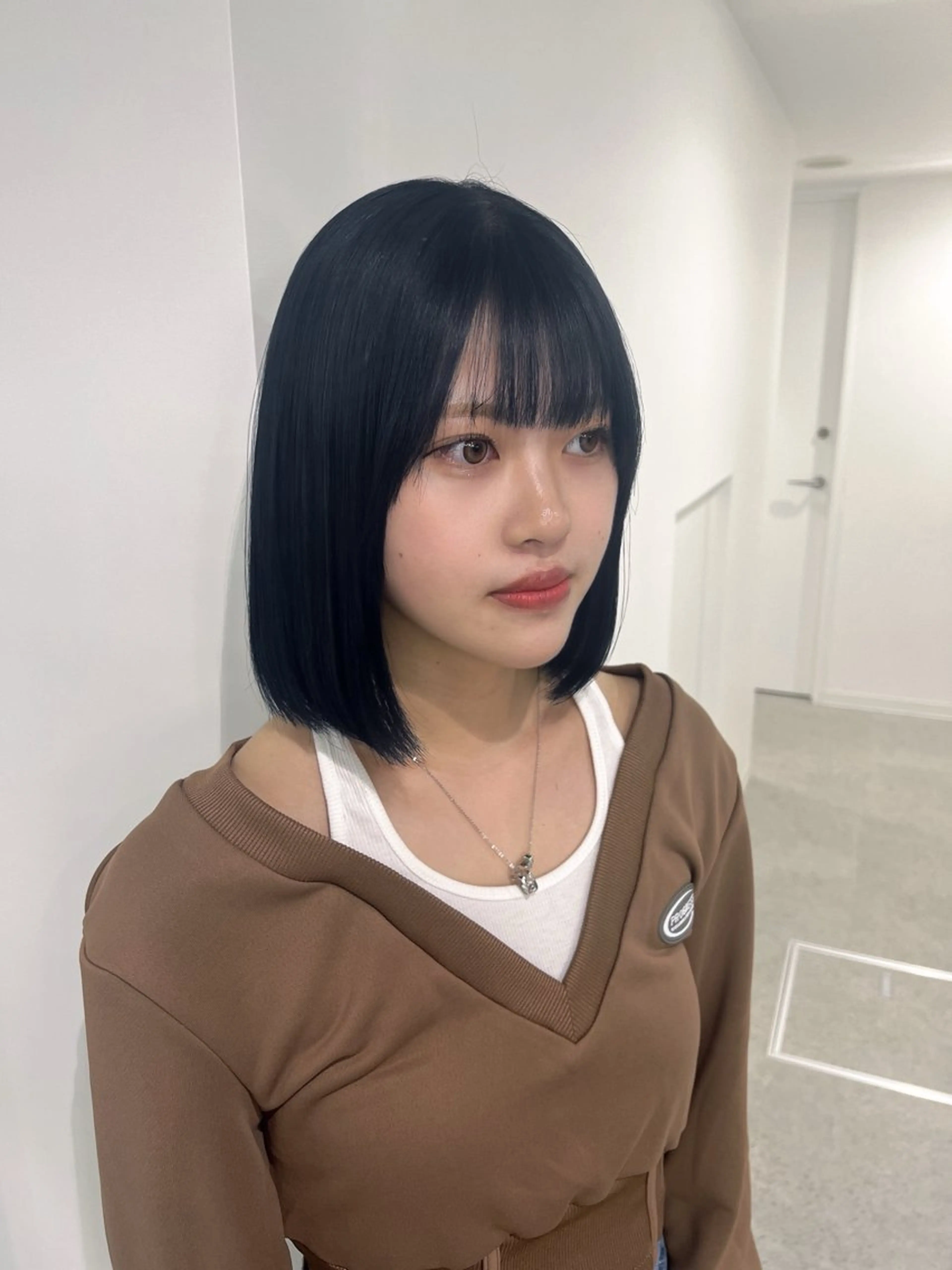 ミディアム カラー 暗髪🩶ラベンダー/ ブルー/ユウナ🤍のヘアスタイル