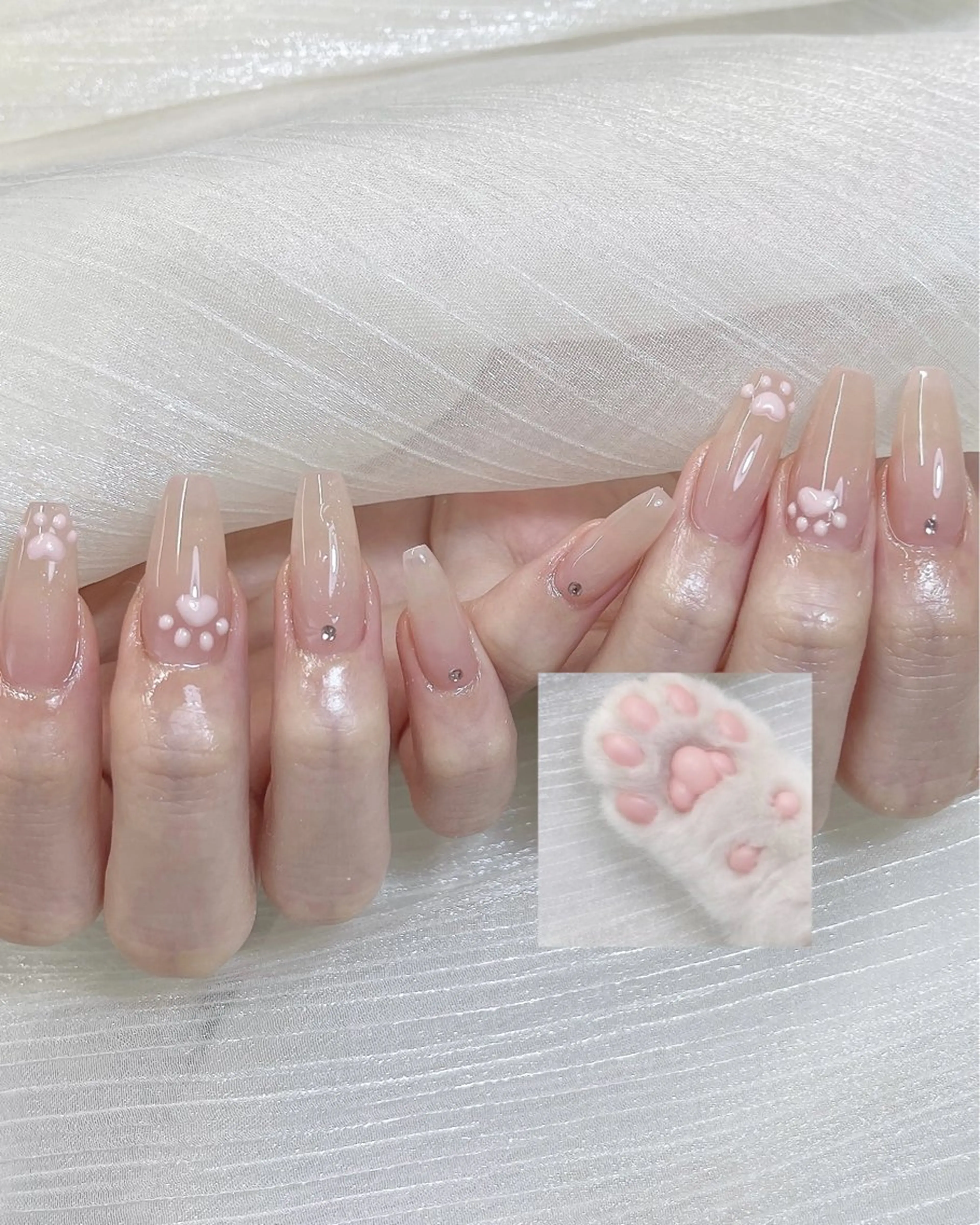 ネイル チークネイル ドット フレンチネイル ハート キラキラネイル ハンドネイル Speraネイル 大宮店🎀のネイルデザイン