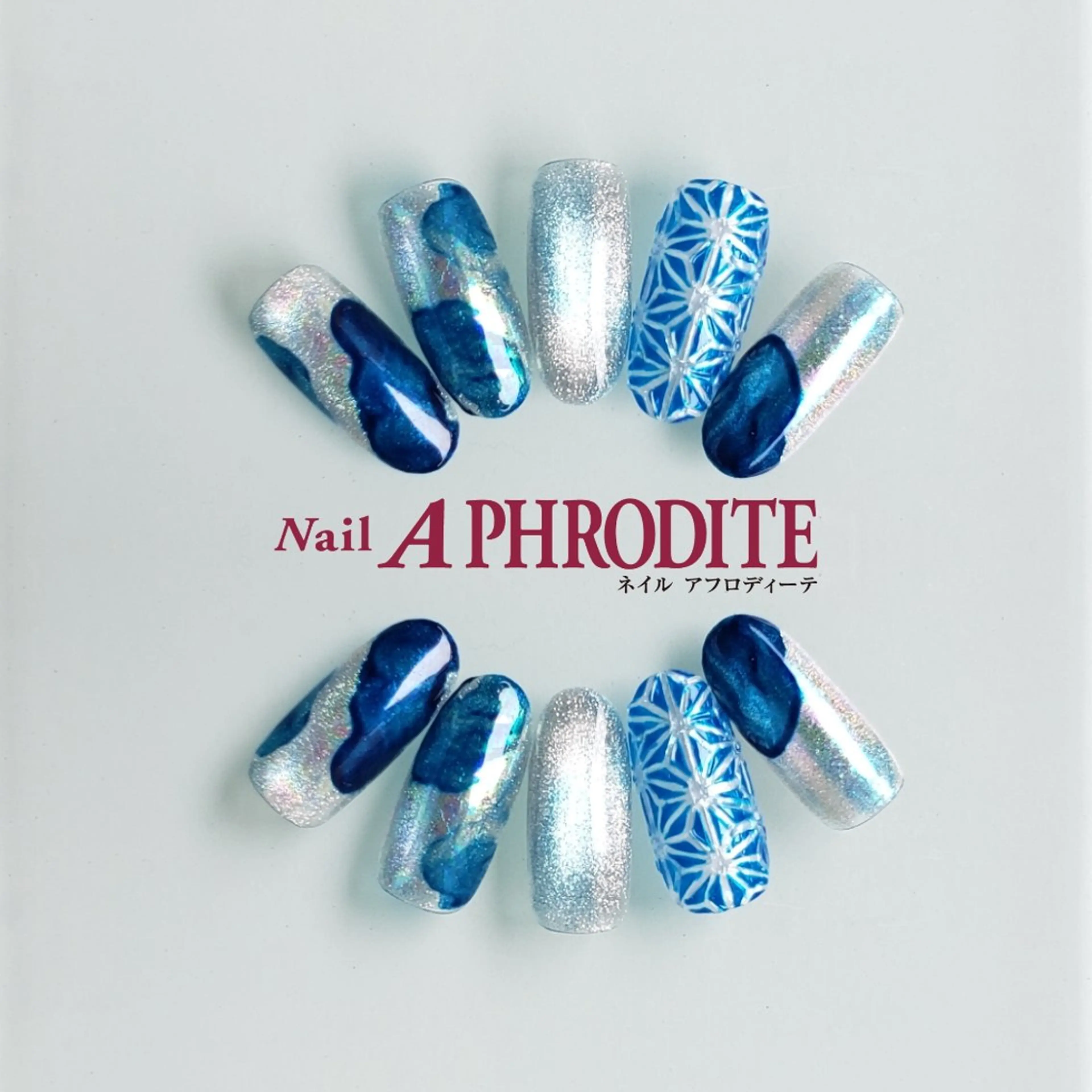 期間限定‼江戸切子ネイル(オフ込)¥13000✳こちらはオフ無メニューになります。一部カラー変更有の写真