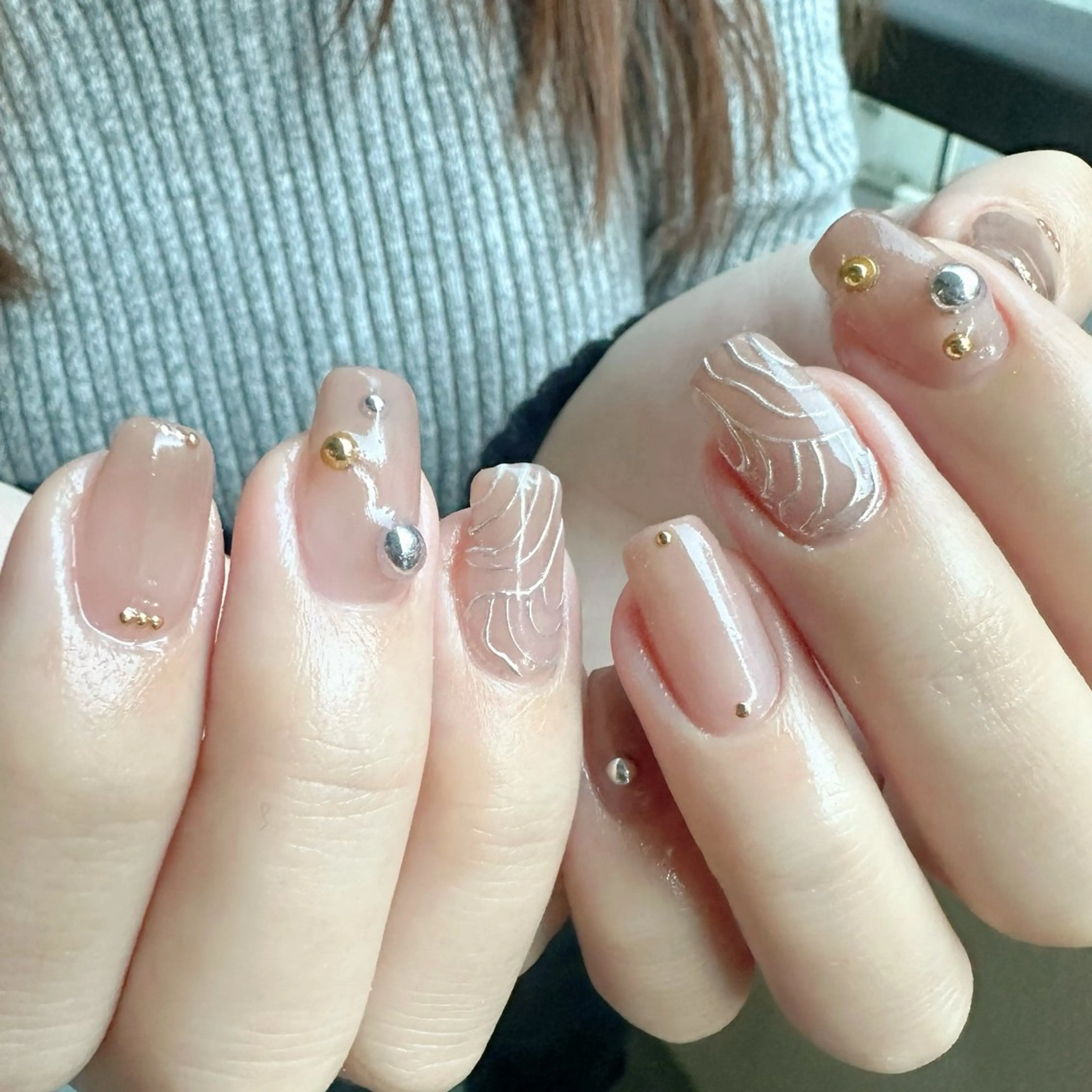 ネイル アートネイル 氷ネイル・うるうるネイル 韓国ネイル ミラーネイル ニュアンスネイル 🪞KAPE NAIL 🪞のネイルデザイン