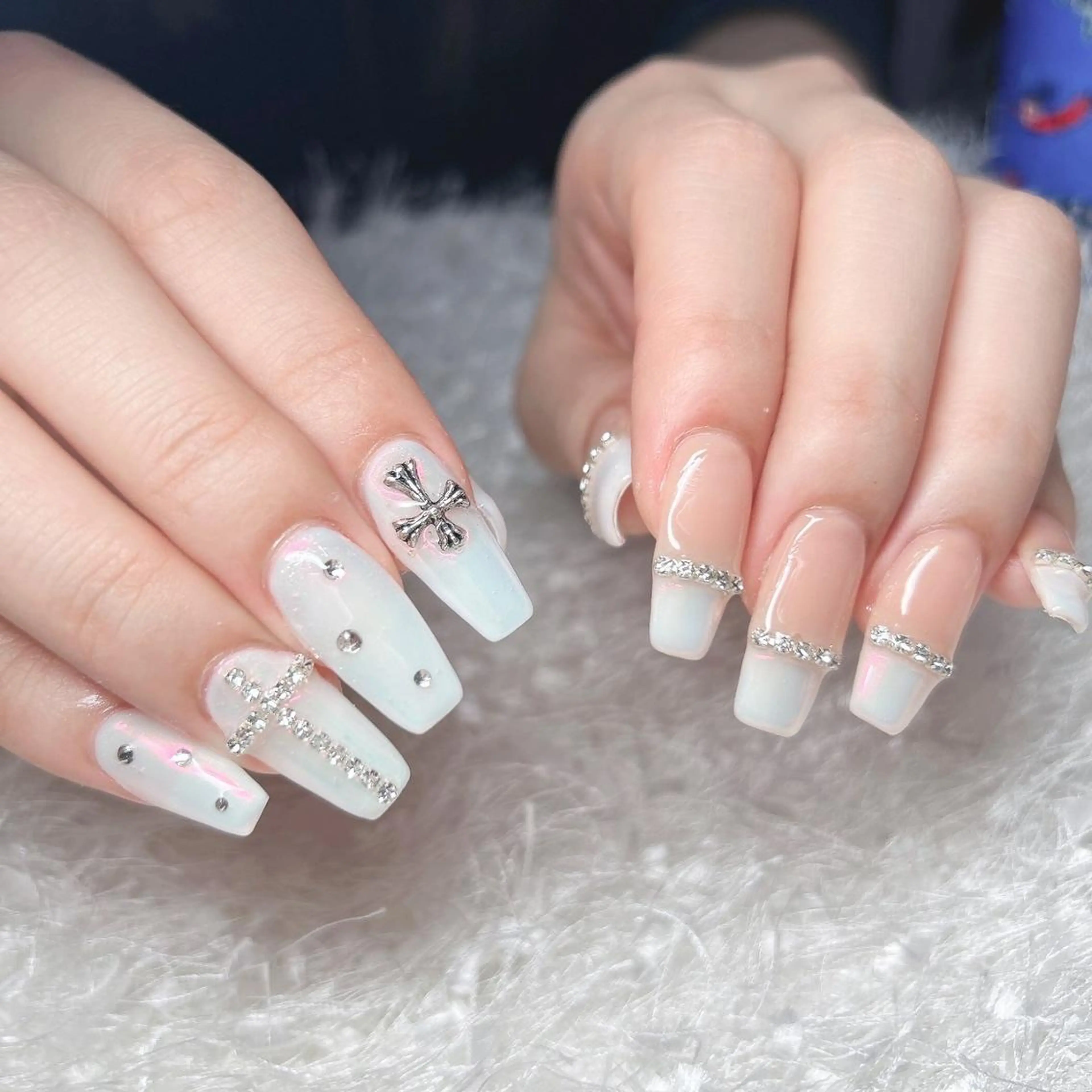 ネイル 長さ出し フレンチネイル ジェルネイル グラデーション 韓国ネイル ハンドネイル Nail&eye Belire 新宿のネイルデザイン