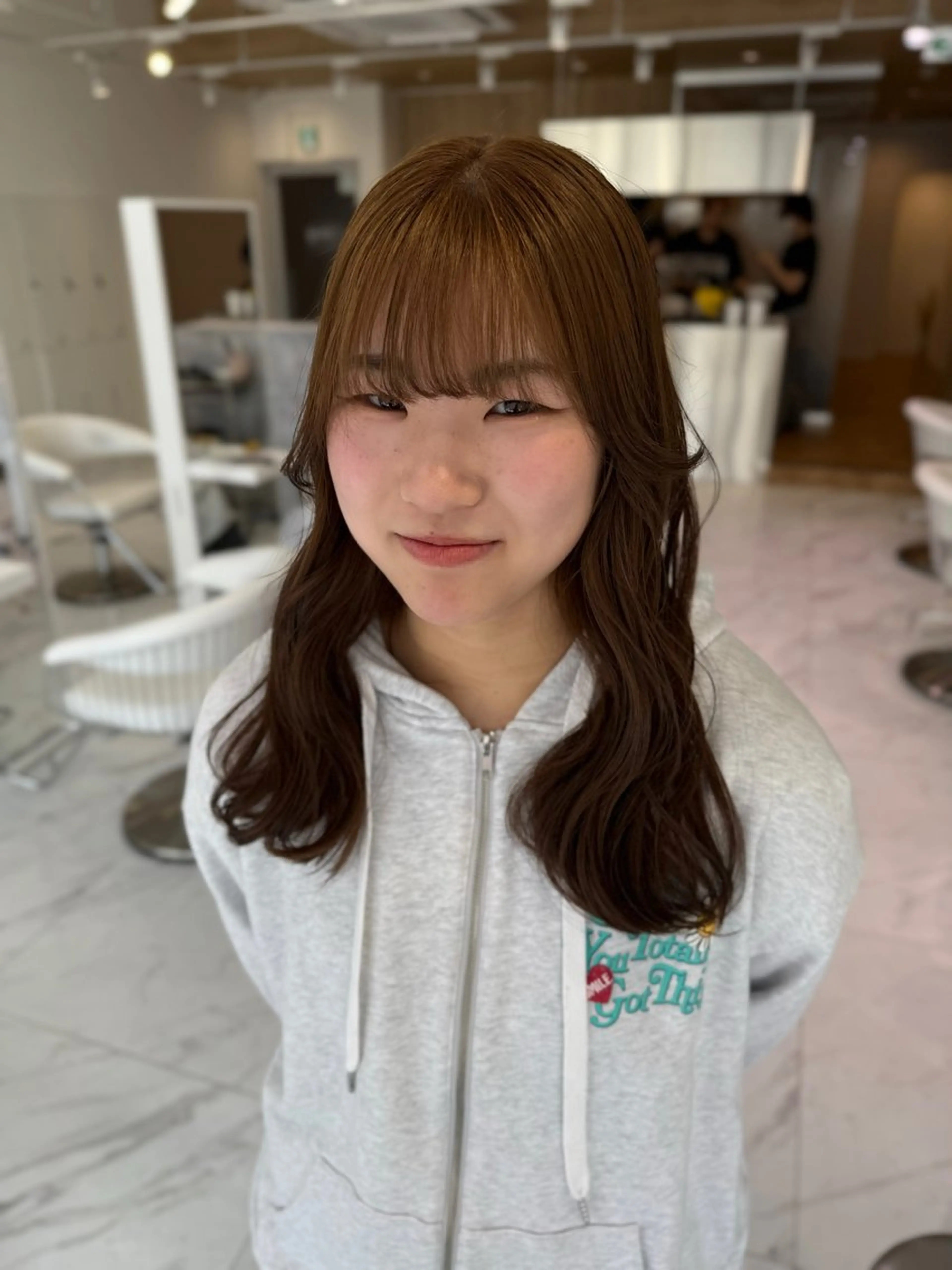 ロング カラー ブリーチ ブラウンカラー 透明感カラー ダブルカラー ブリーチなしカラー マイ /暖色カラーのヘアスタイル