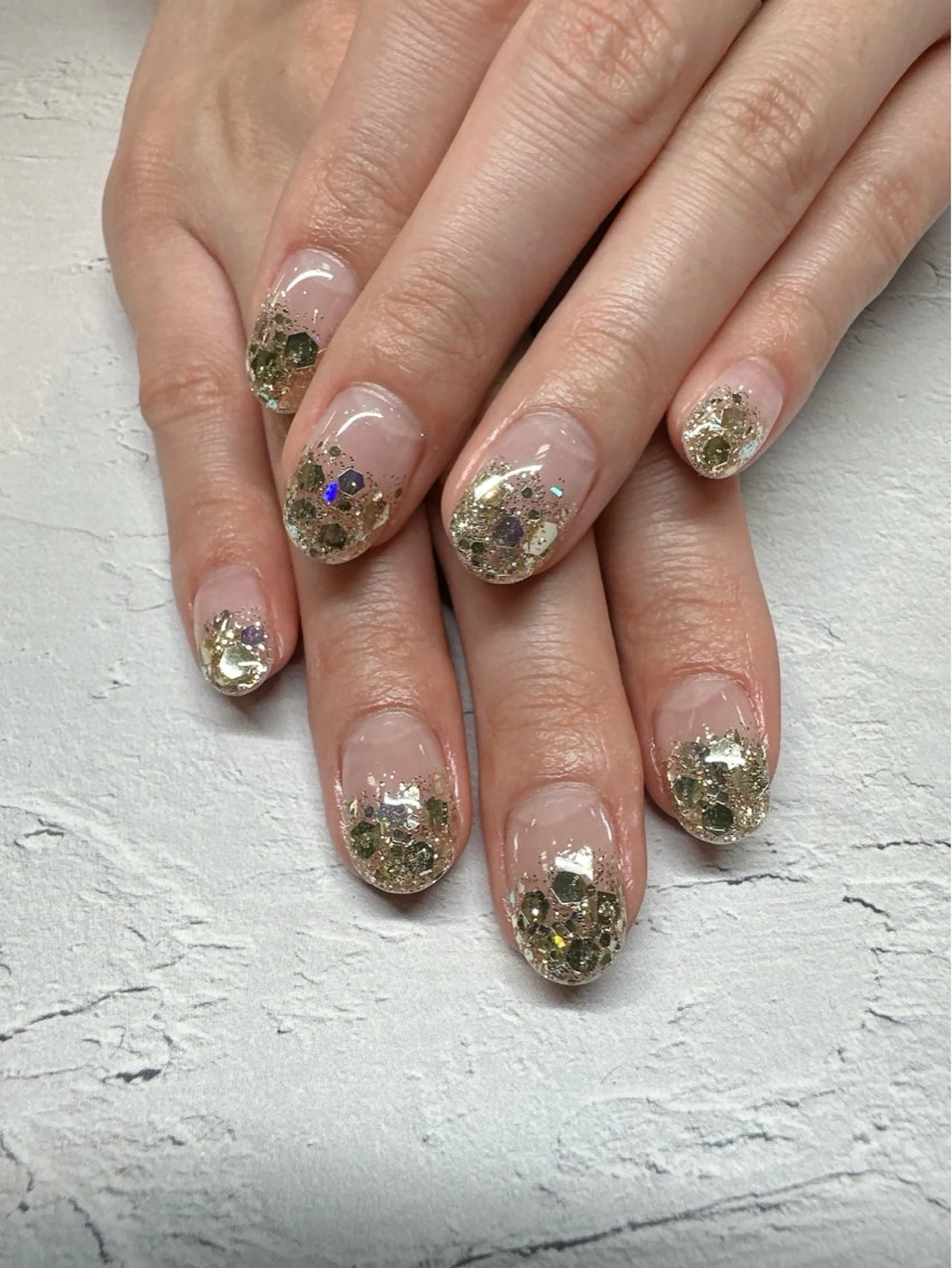 ネイル グラデーション ラメ(グリッター) ラメグラデーション ハンドネイル nailist SATO【銀座】のネイルデザイン