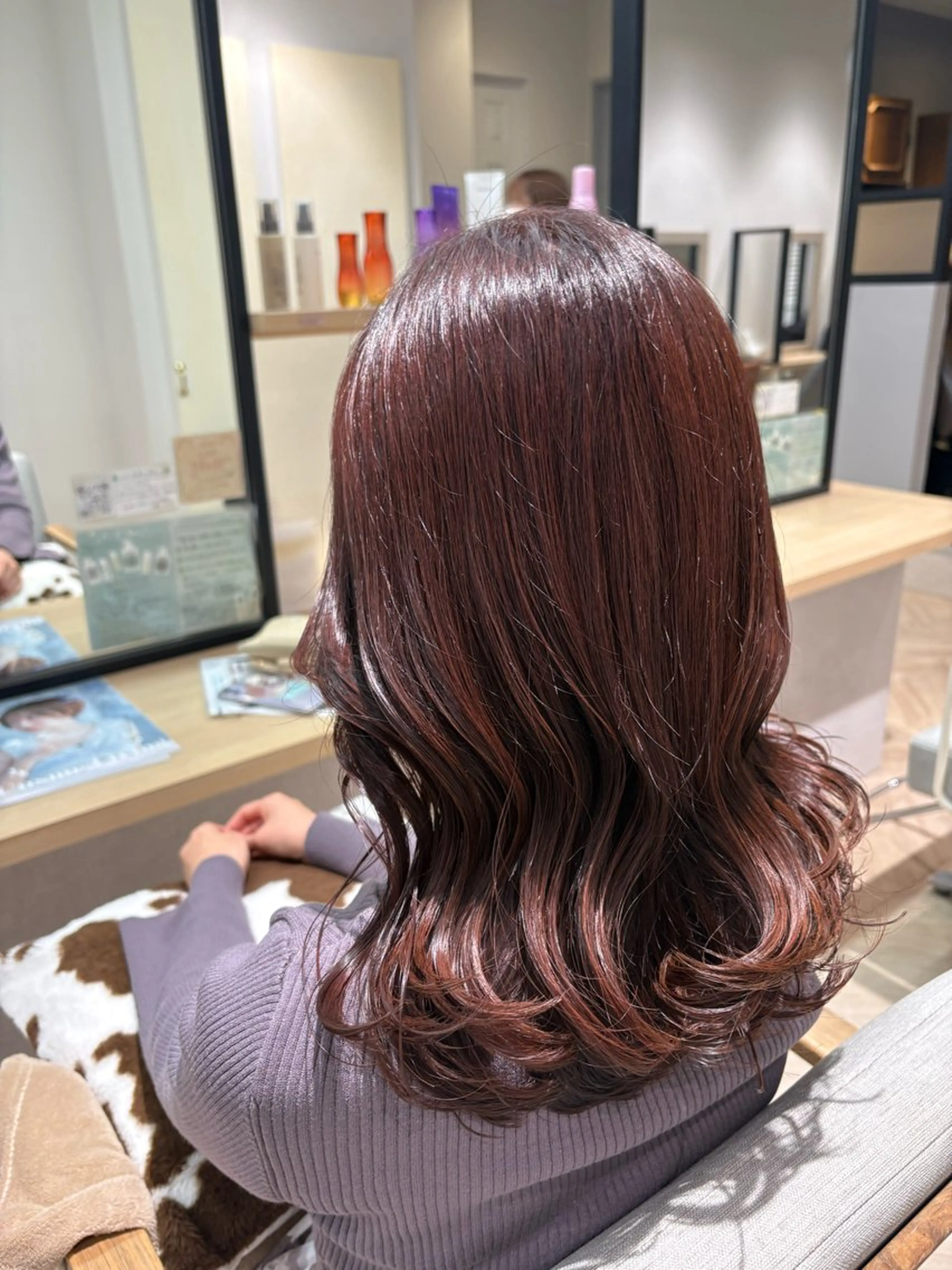 セミロング カラー カット ヘアカラー トリートメント あさかわ みほのヘアスタイル