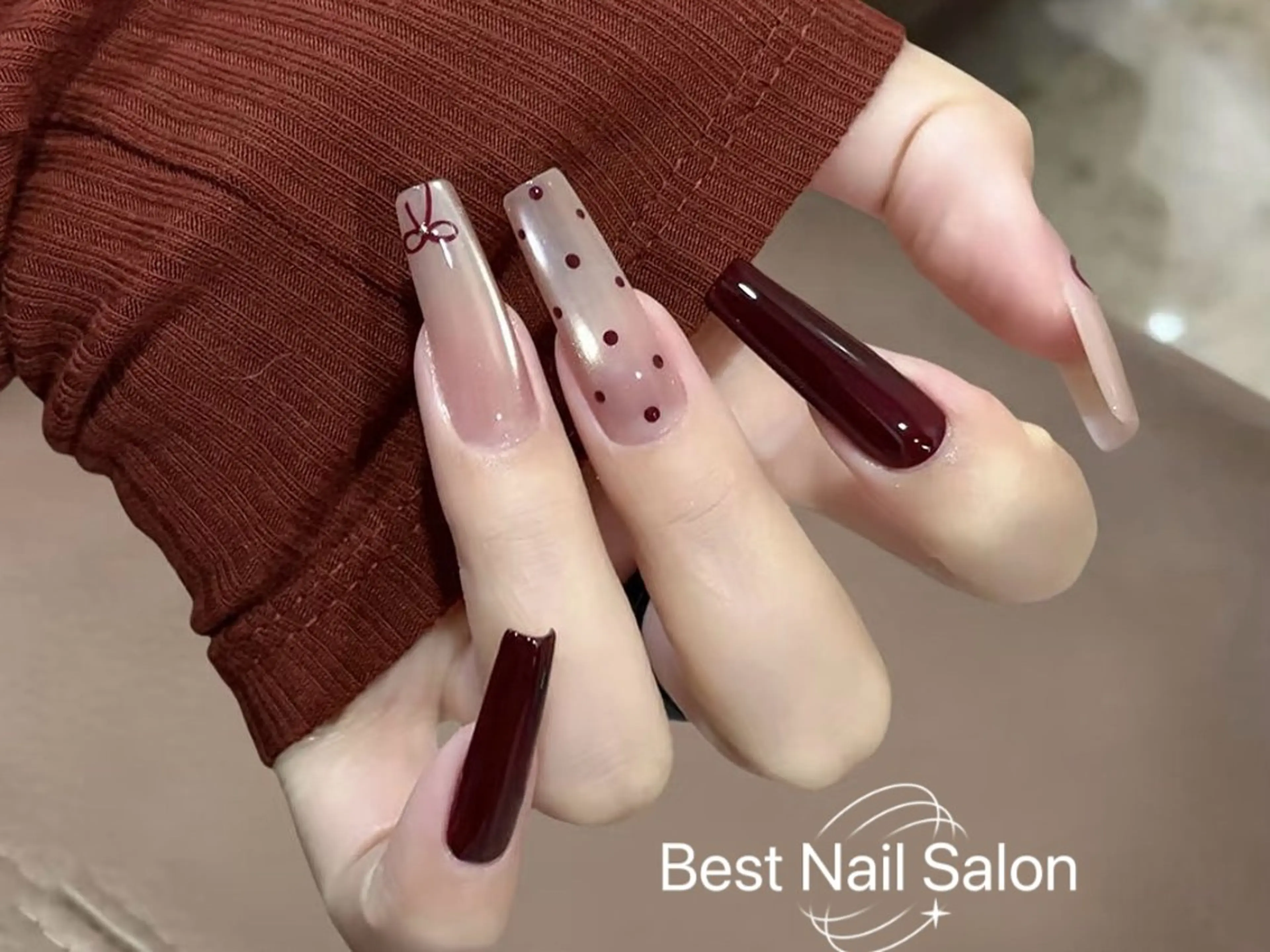 ネイル アートネイル オーロラネイル クリアネイル 長さ出し フレンチネイル K Kのネイルデザイン