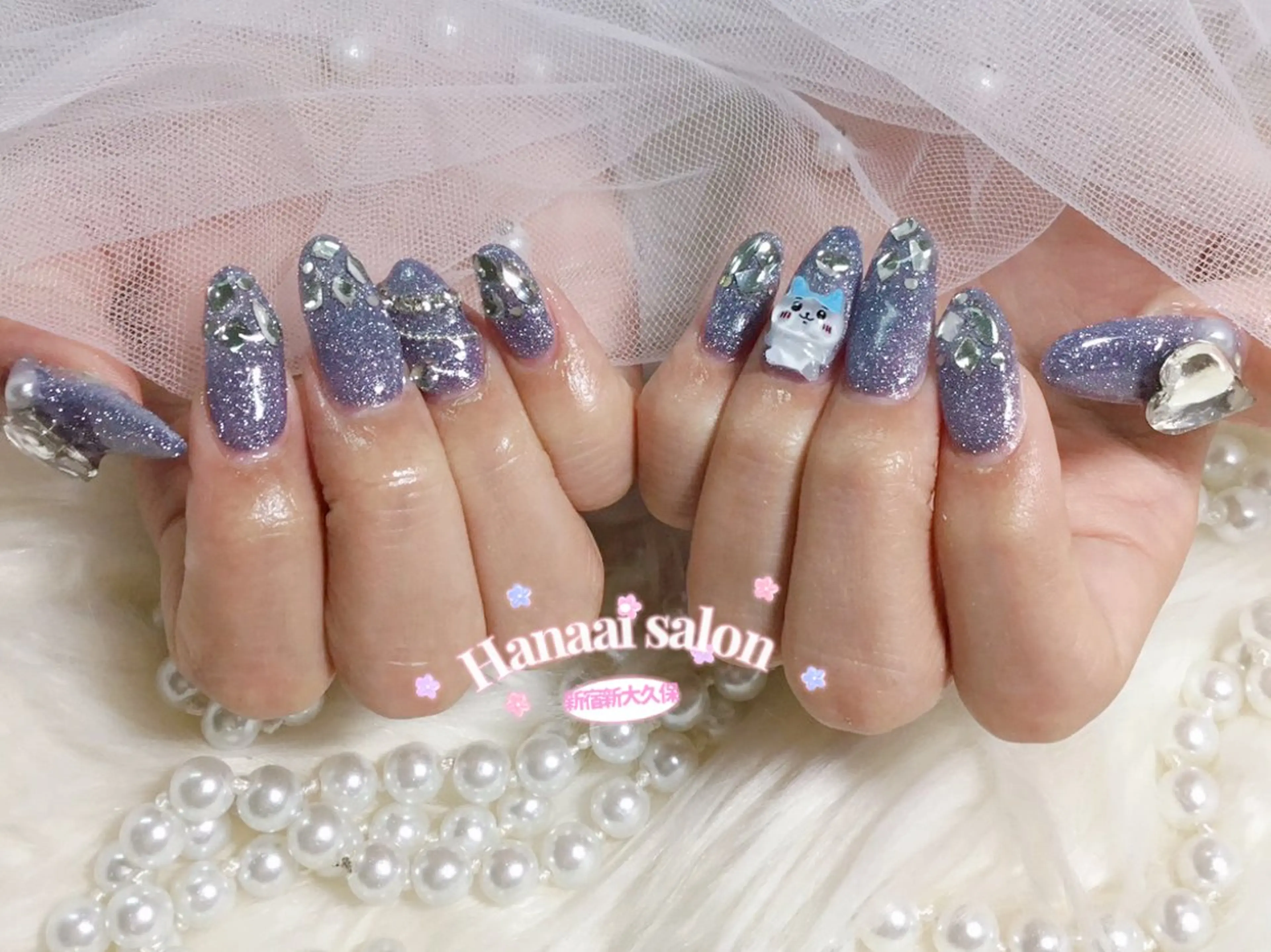 セミロング ハンドネイル Hanaai Salon新宿店のネイルデザイン