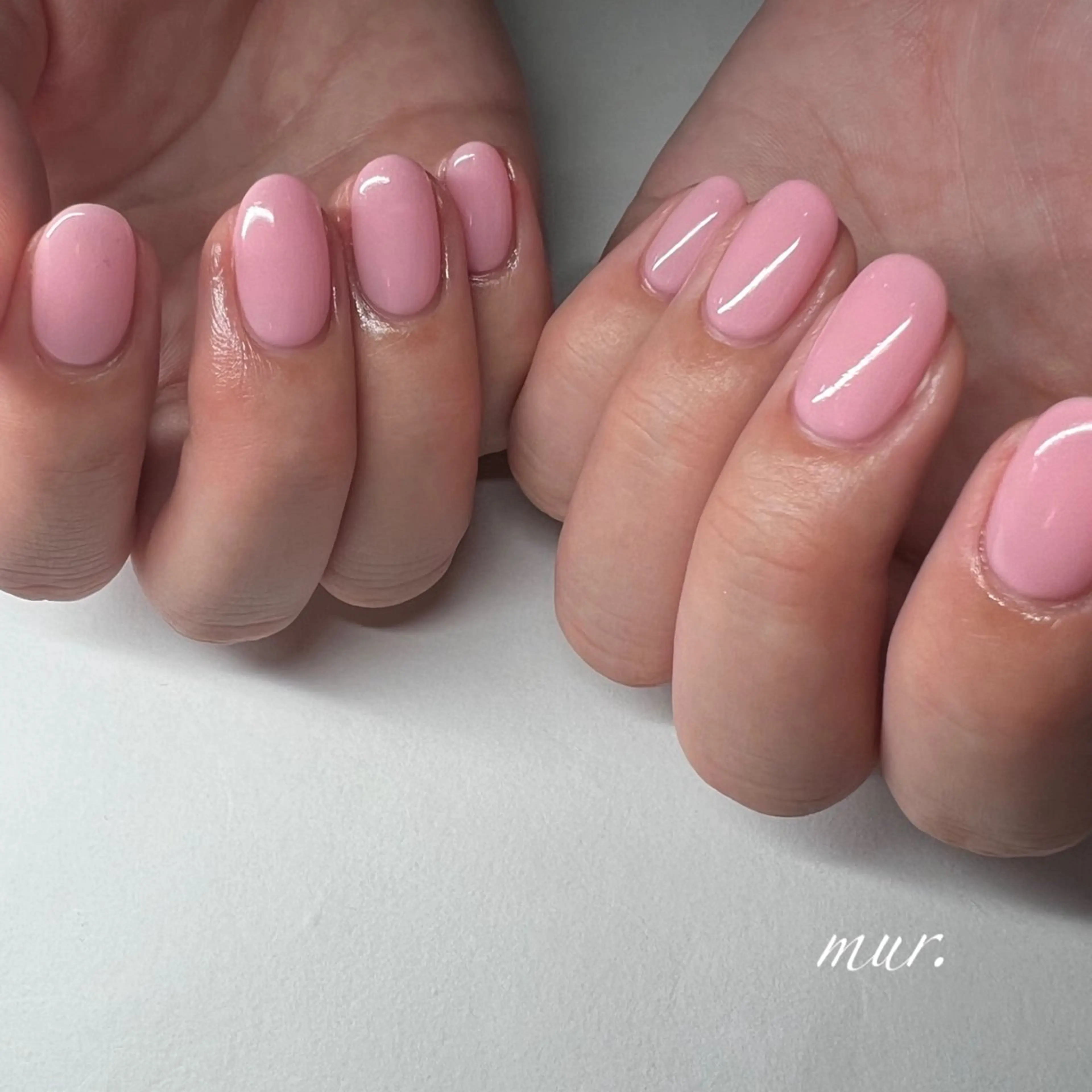 ネイル ジェルネイル オフィスネイル ワンカラーネイル ピンク シンプルネイル nailsalon mur.のネイルデザイン