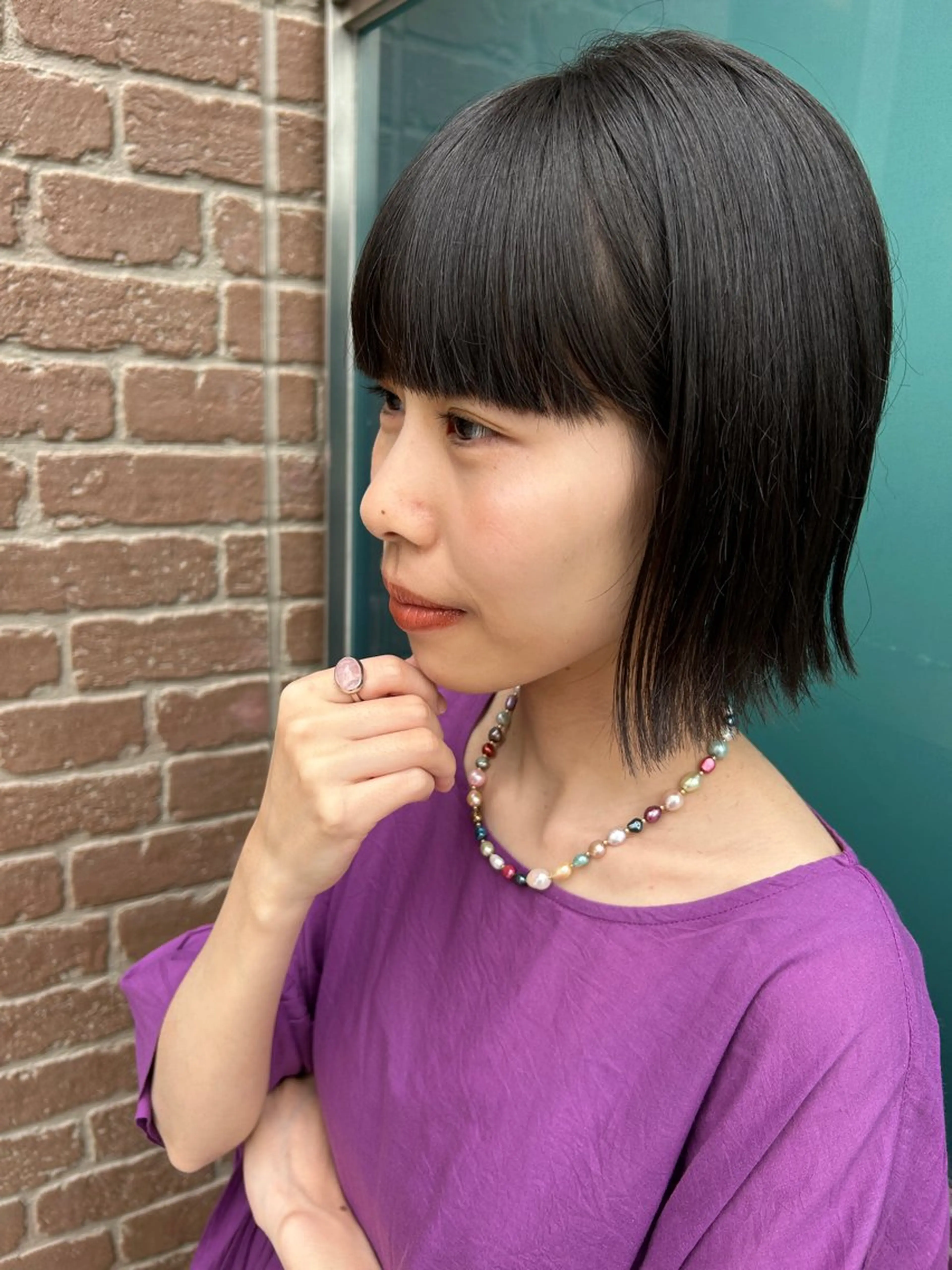 ミディアム カット 久木原 ゆりのヘアスタイル