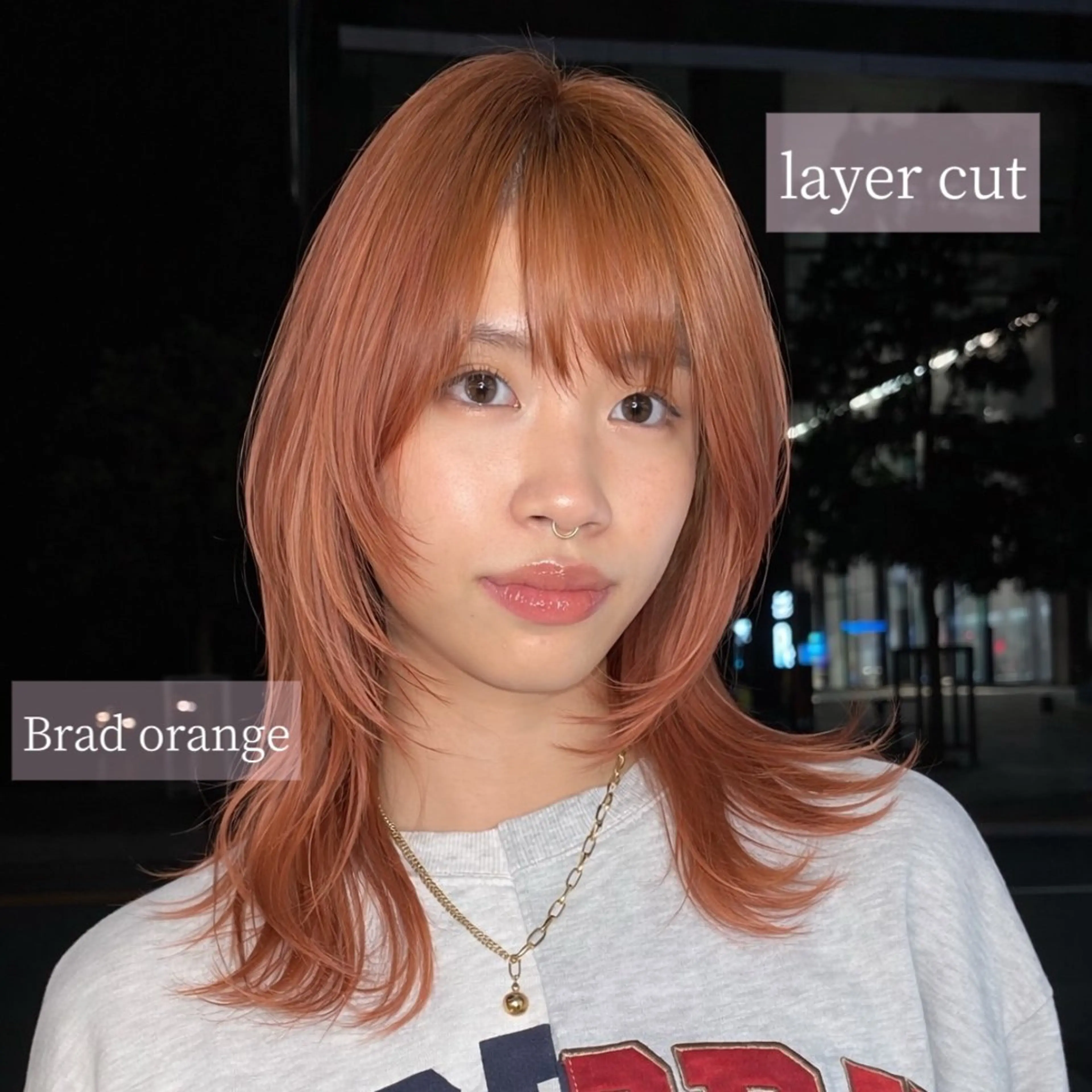 ミディアム カラー カット ヘアカラー 柔らかい艶暖色 レイヤー🫧姫汝のヘアスタイル