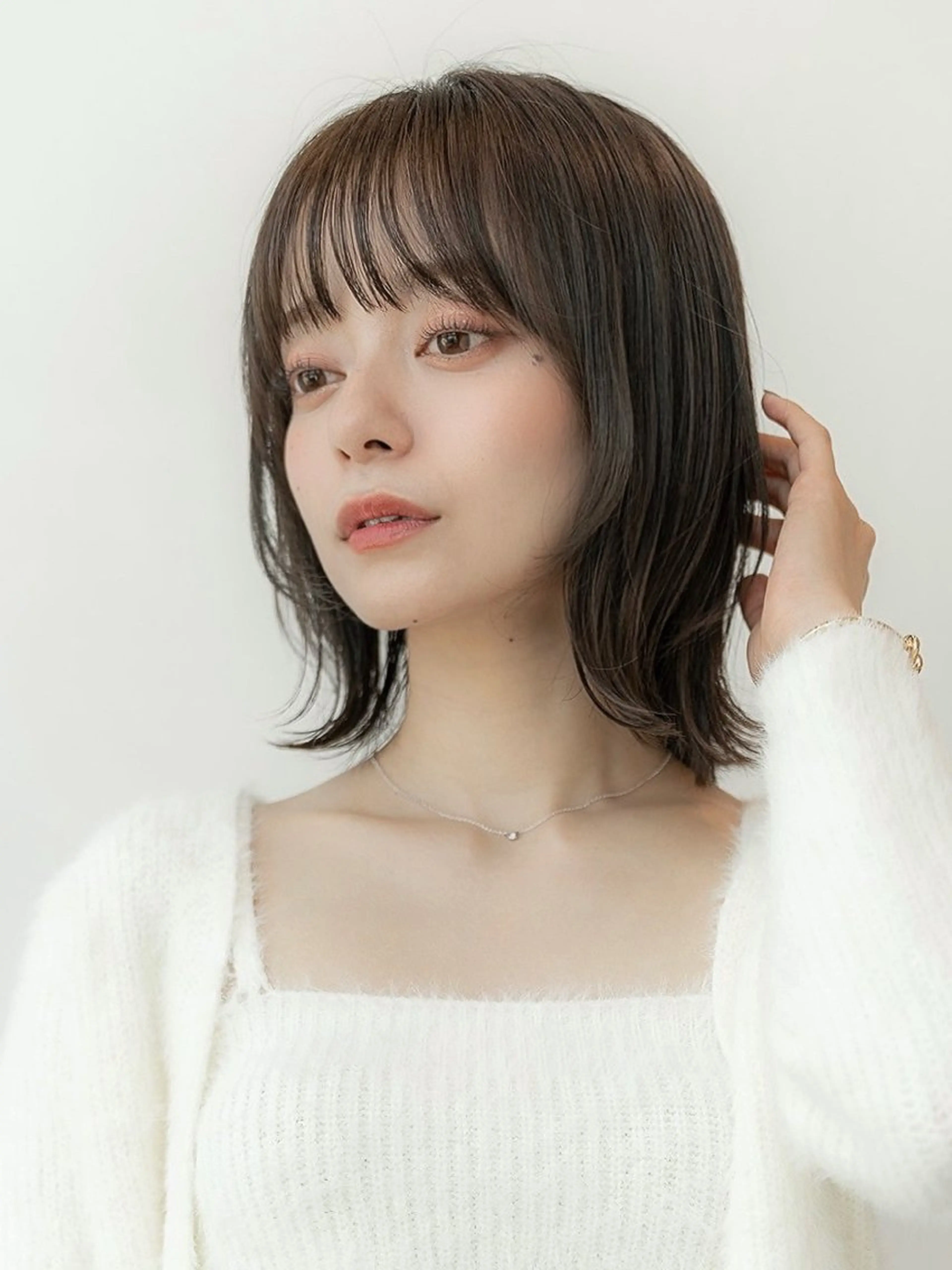 ミディアム カラー ブラウンカラー 透明感カラー 顔まわりレイヤー 顔周りカット 髪質改善 カット ヘアカラー トリートメント ヘアセット 韓国レイヤー🇰🇷 韓国研修◎渋谷カイトのヘアスタイル