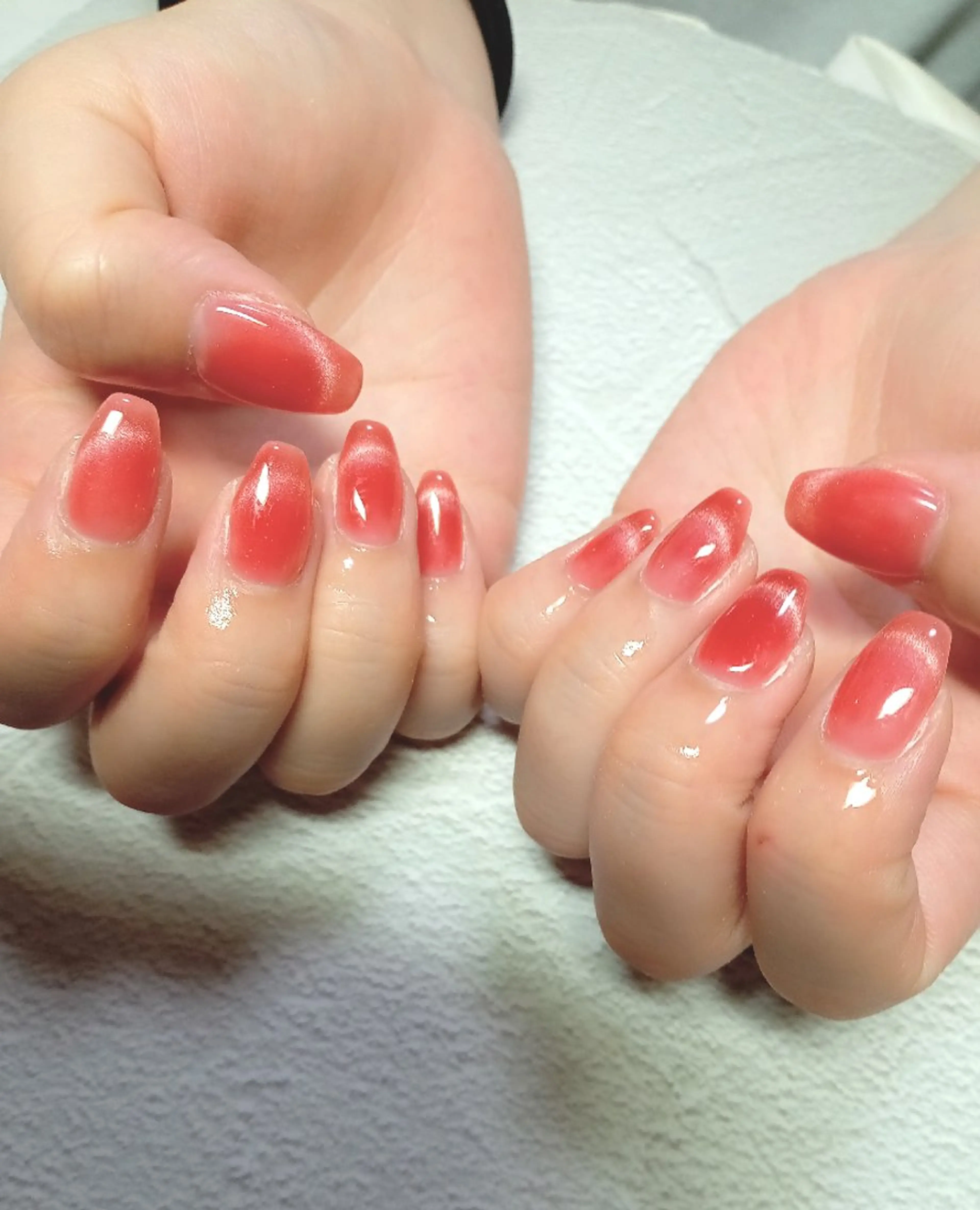 ネイル ハート キラキラネイル マグネットネイル ビー玉ネイル オフィスネイル ハンドネイル flure de neige yukiのネイルデザイン