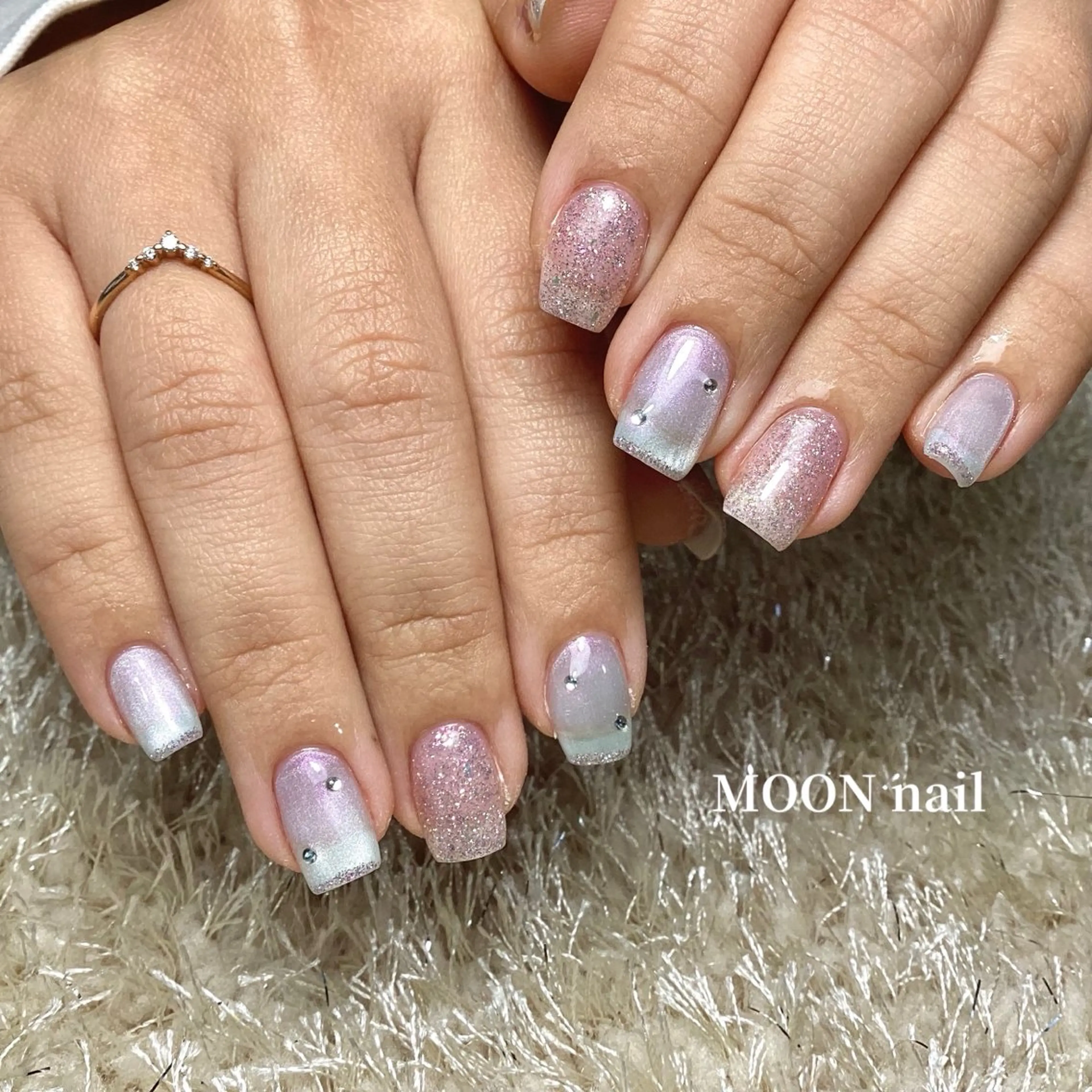 ネイル フラッシュネイル マグネットネイル ストーンネイル ハンドネイル 浦添 MOON  nailのネイルデザイン