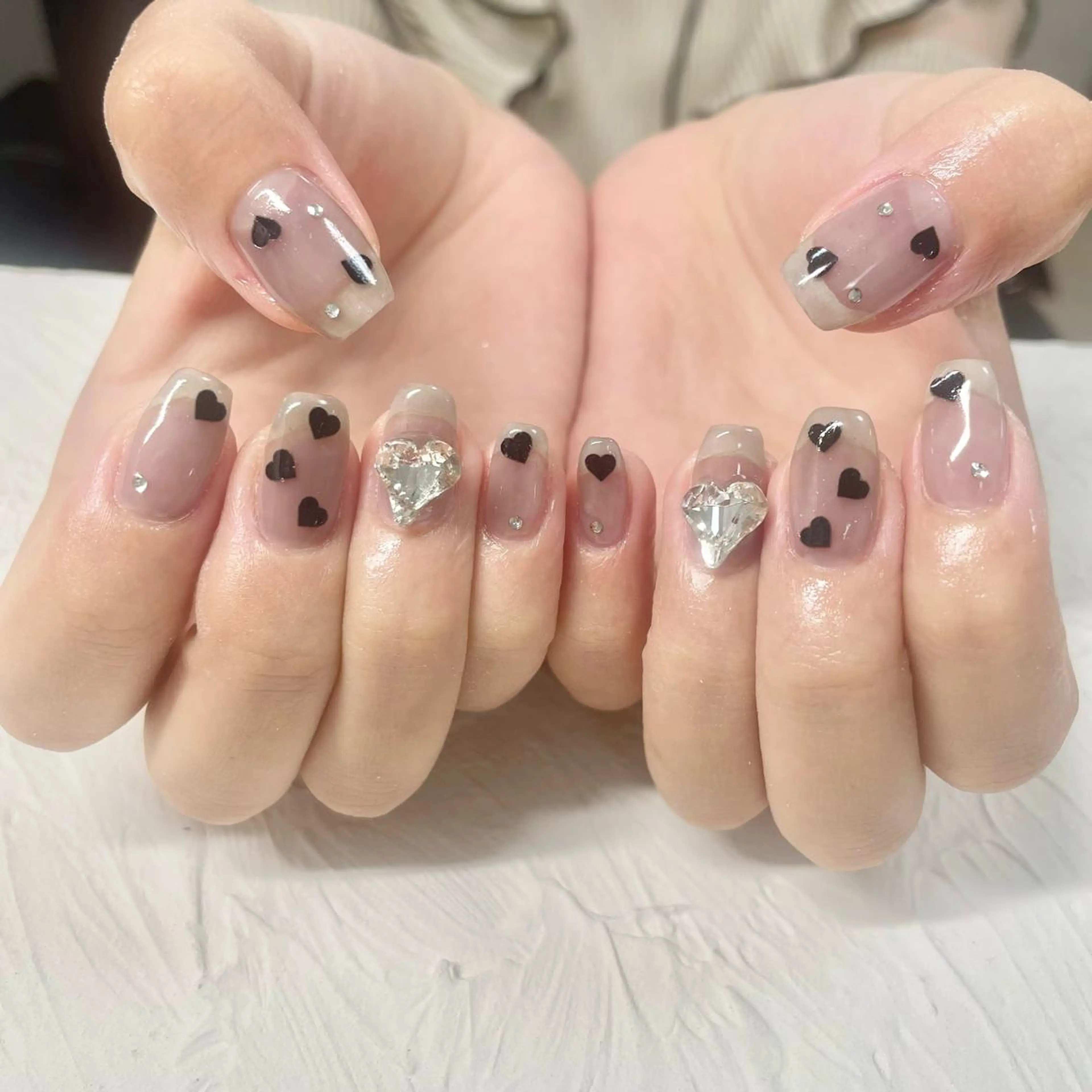 ネイル ハート ハンドネイル フットネイル 🎀AYAKO 🎀中韓ネイルのネイルデザイン