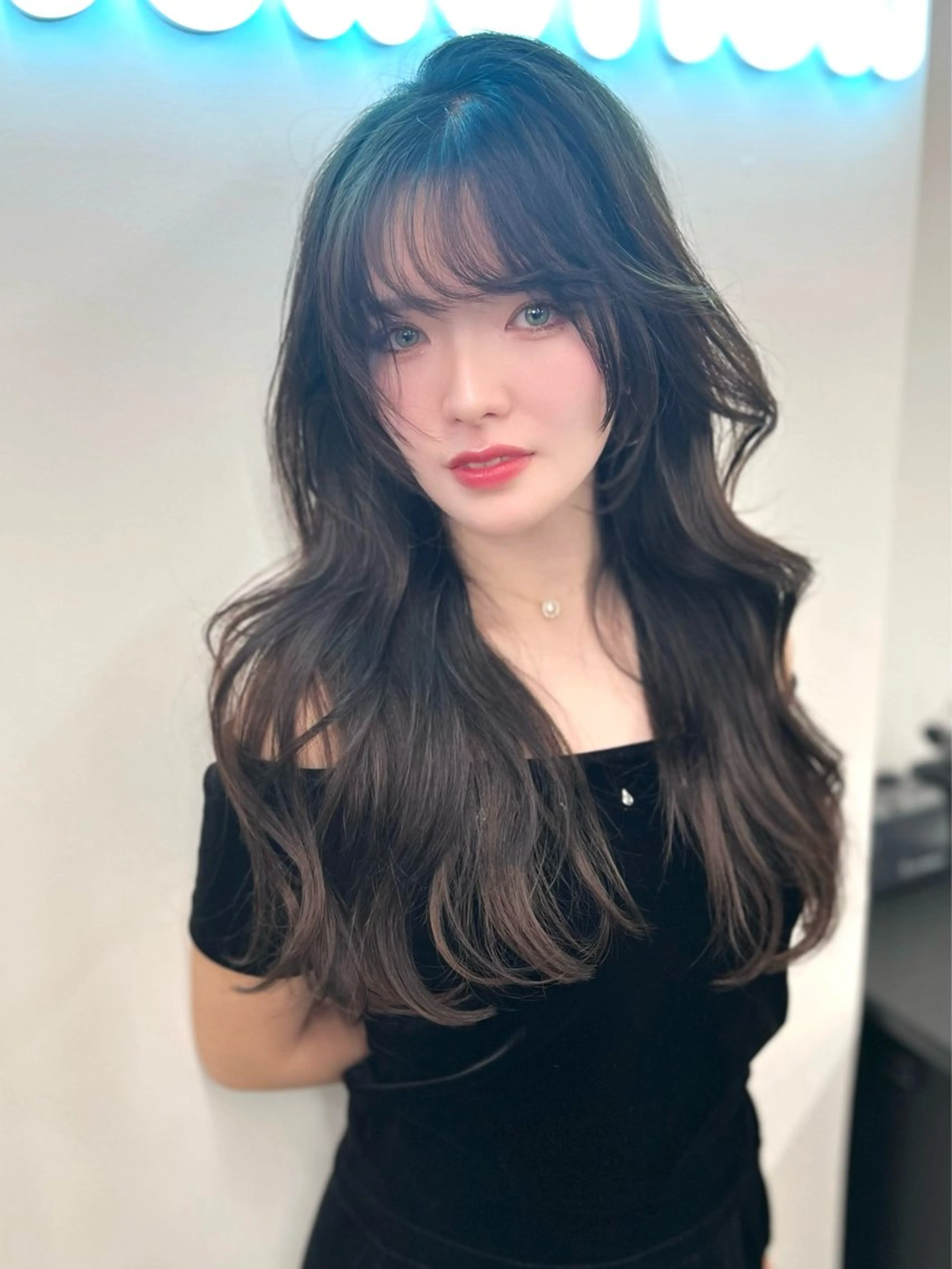 ロング カラー カット ヘアカラー トリートメント 韓国ハッシュカット/ 新宿/髪質改善/岡崎のヘアスタイル