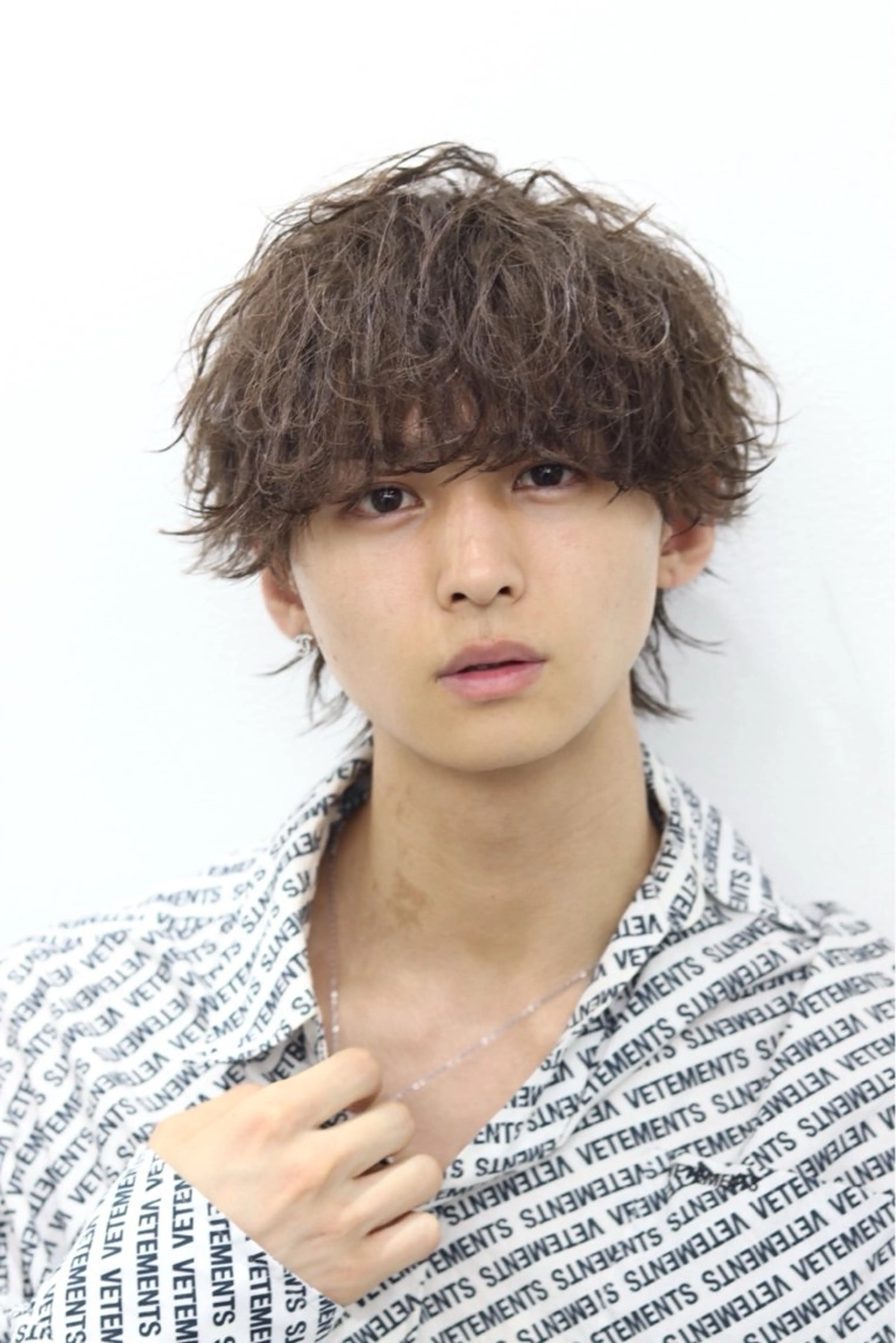 ミディアム カラー パーマ メンズ カット パーマ トリートメント ハイトーン/メンズマ ッシュ/KYOHEIのヘアスタイル