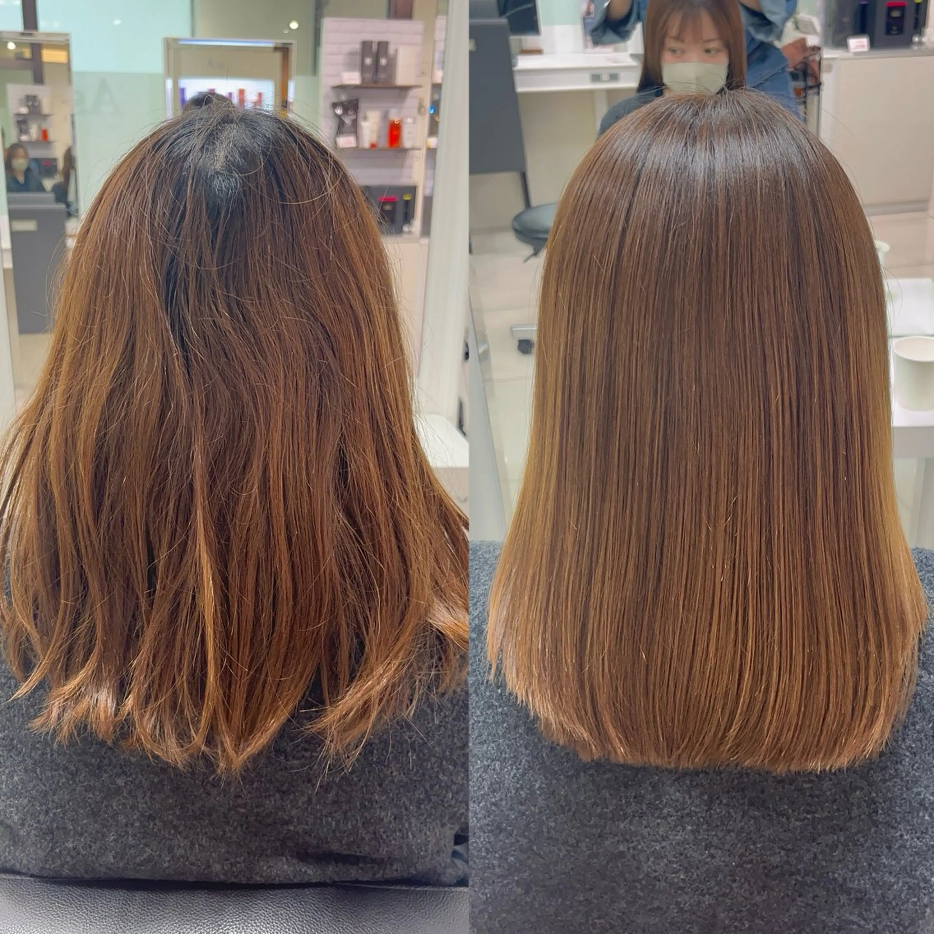 ミディアム カラー パーマ カット 縮毛矯正 トリートメント 縮毛矯正指名No.1 艶カラー/SHIMAのヘアスタイル