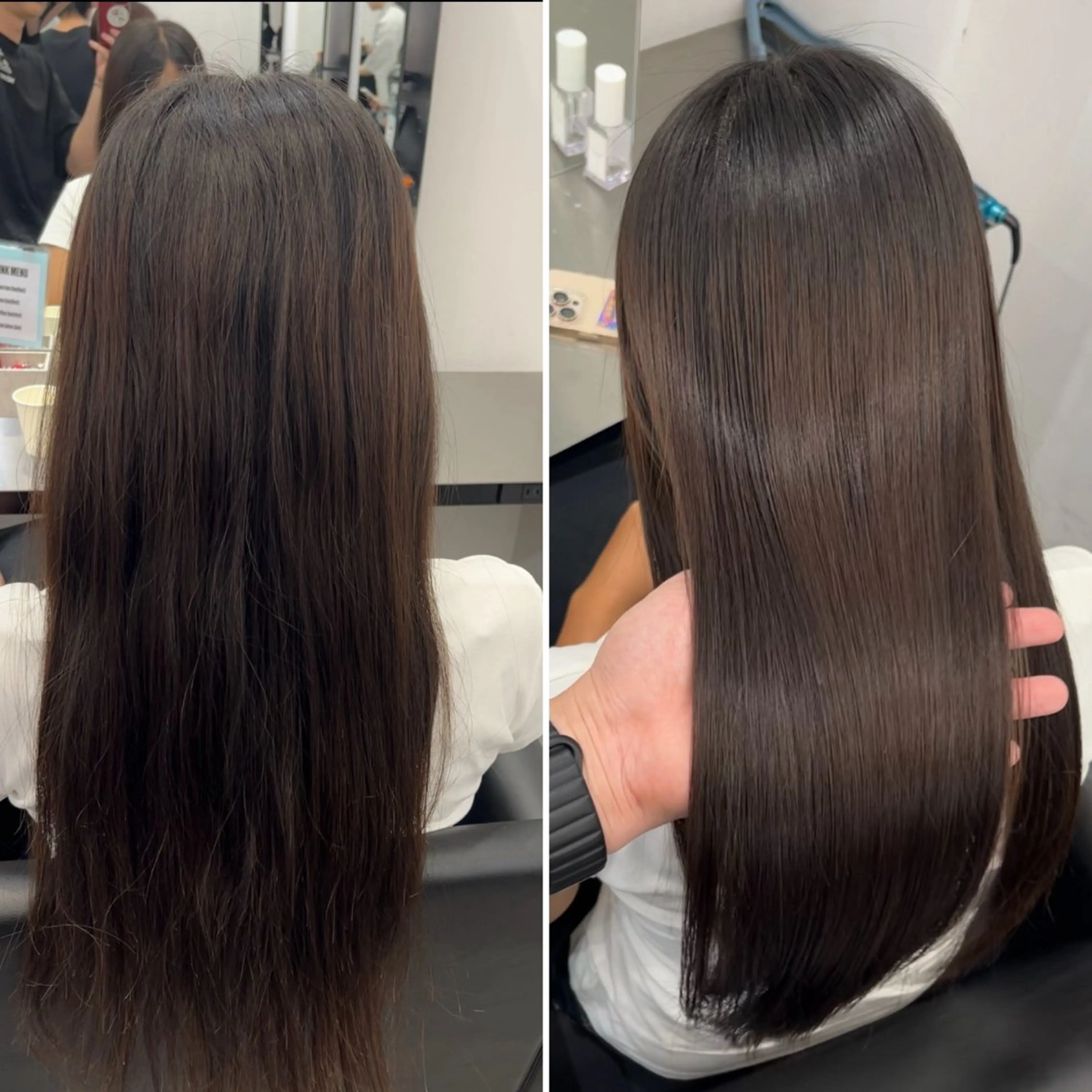 ロング カット ヘアカラー 縮毛矯正 髪質改善/縮毛矯正 梅田茶屋町/西尾祐作のヘアスタイル