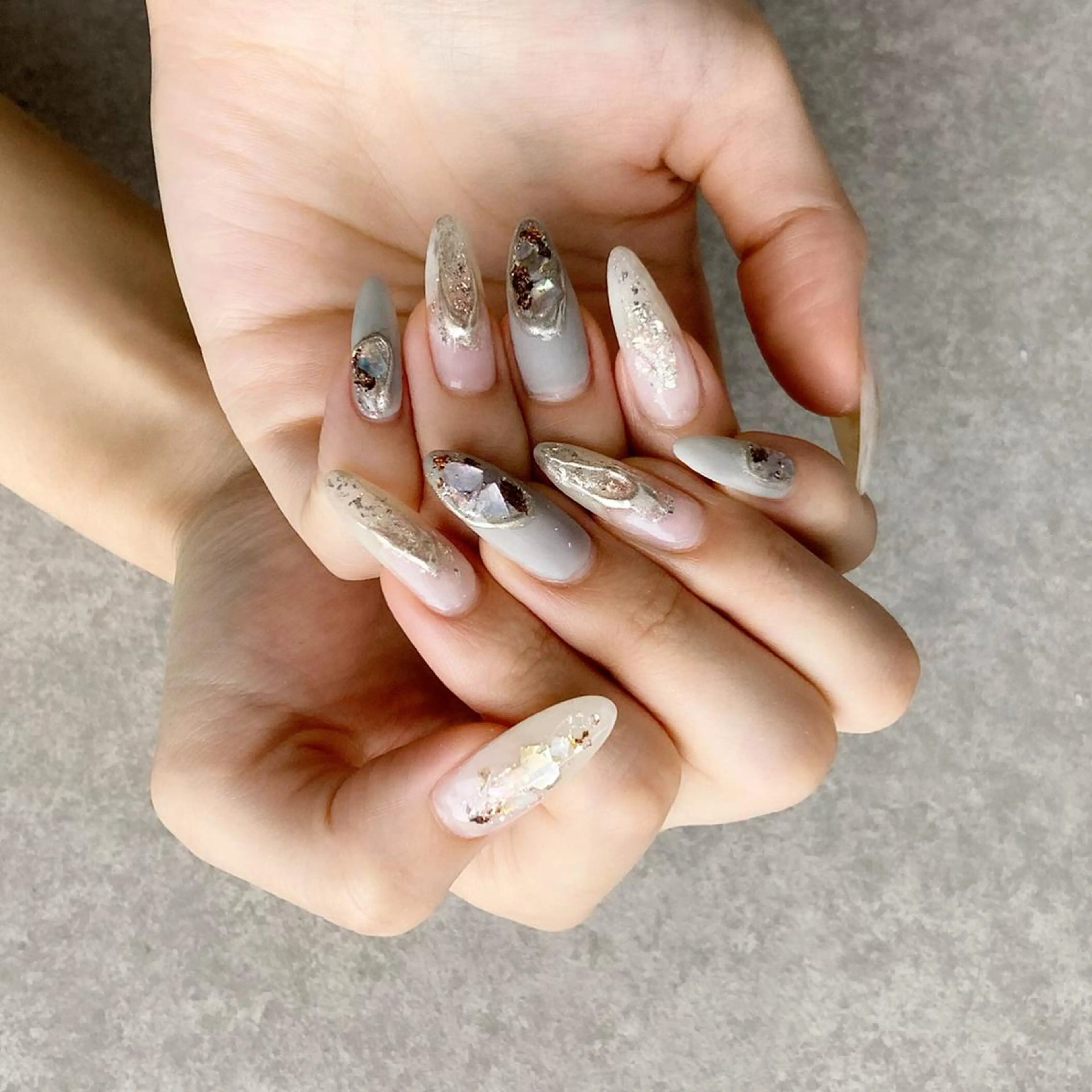 ネイル アートネイル 長さ出し ジェルネイル マットネイル ミラーネイル ハンドネイル nail salon Soeurのネイルデザイン