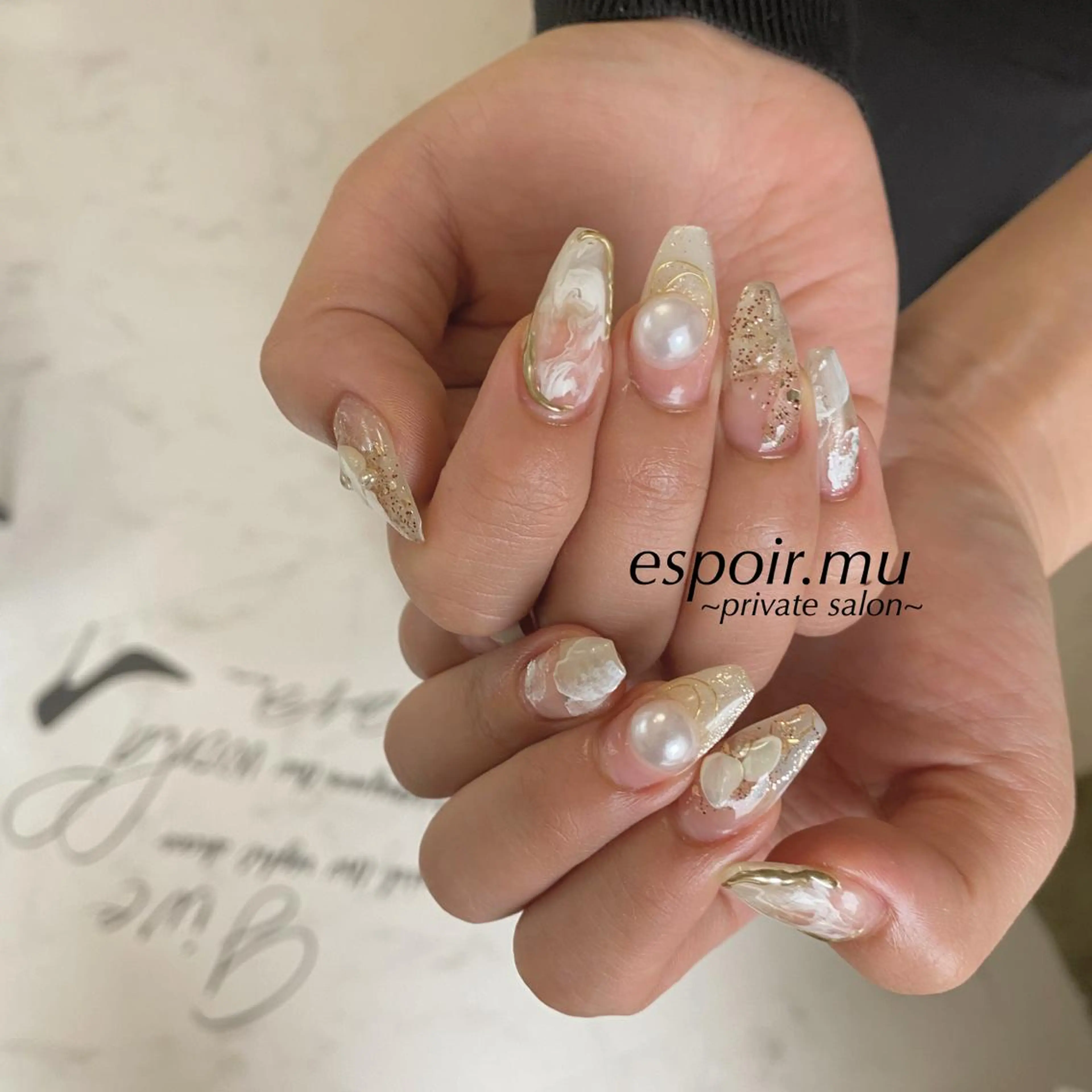 ロング ネイル espoir. muのネイルデザイン