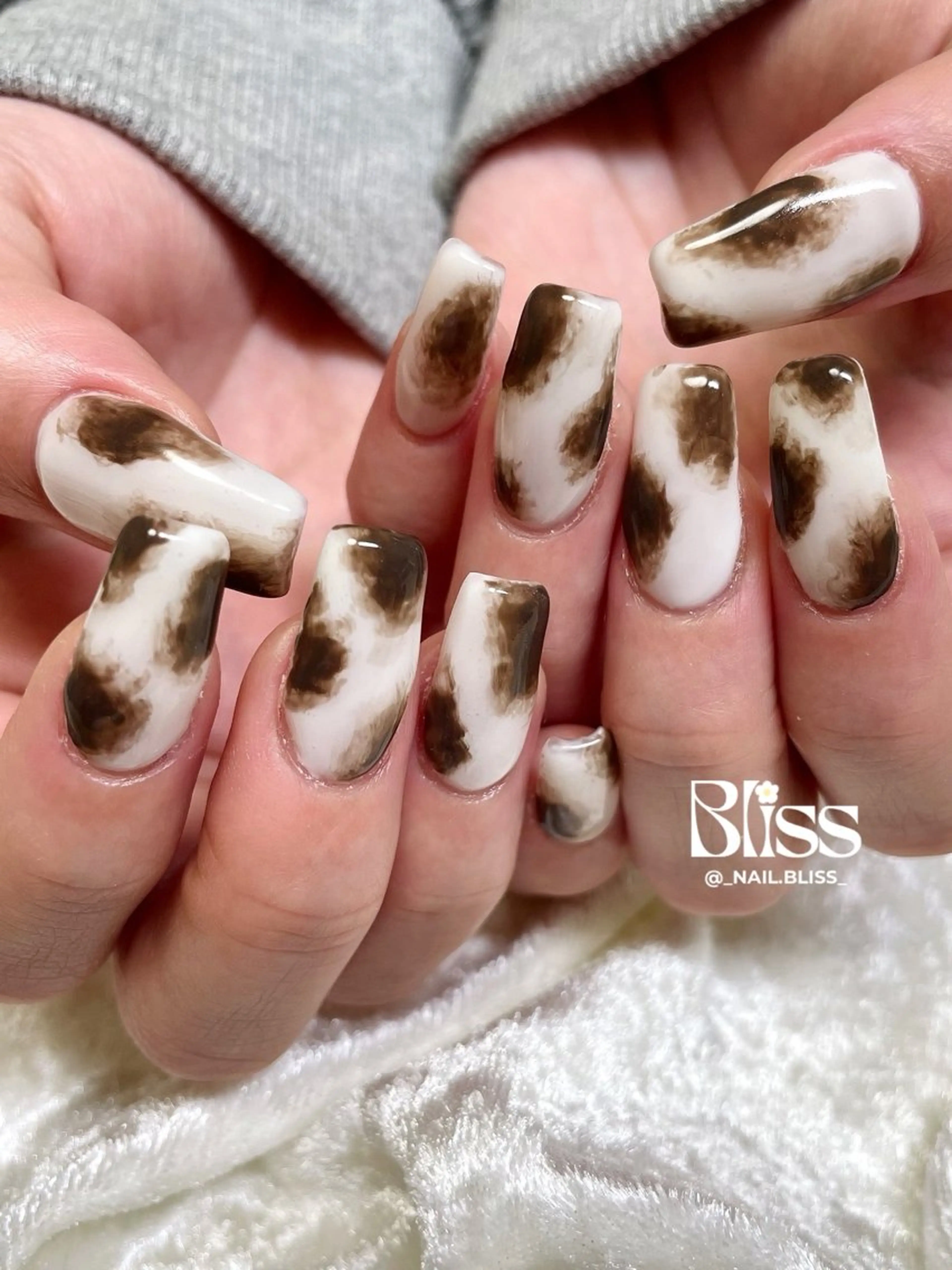 ネイル 大理石ネイル(マーブル) 持ち込み ハンドネイル NAIL BLISSのネイルデザイン