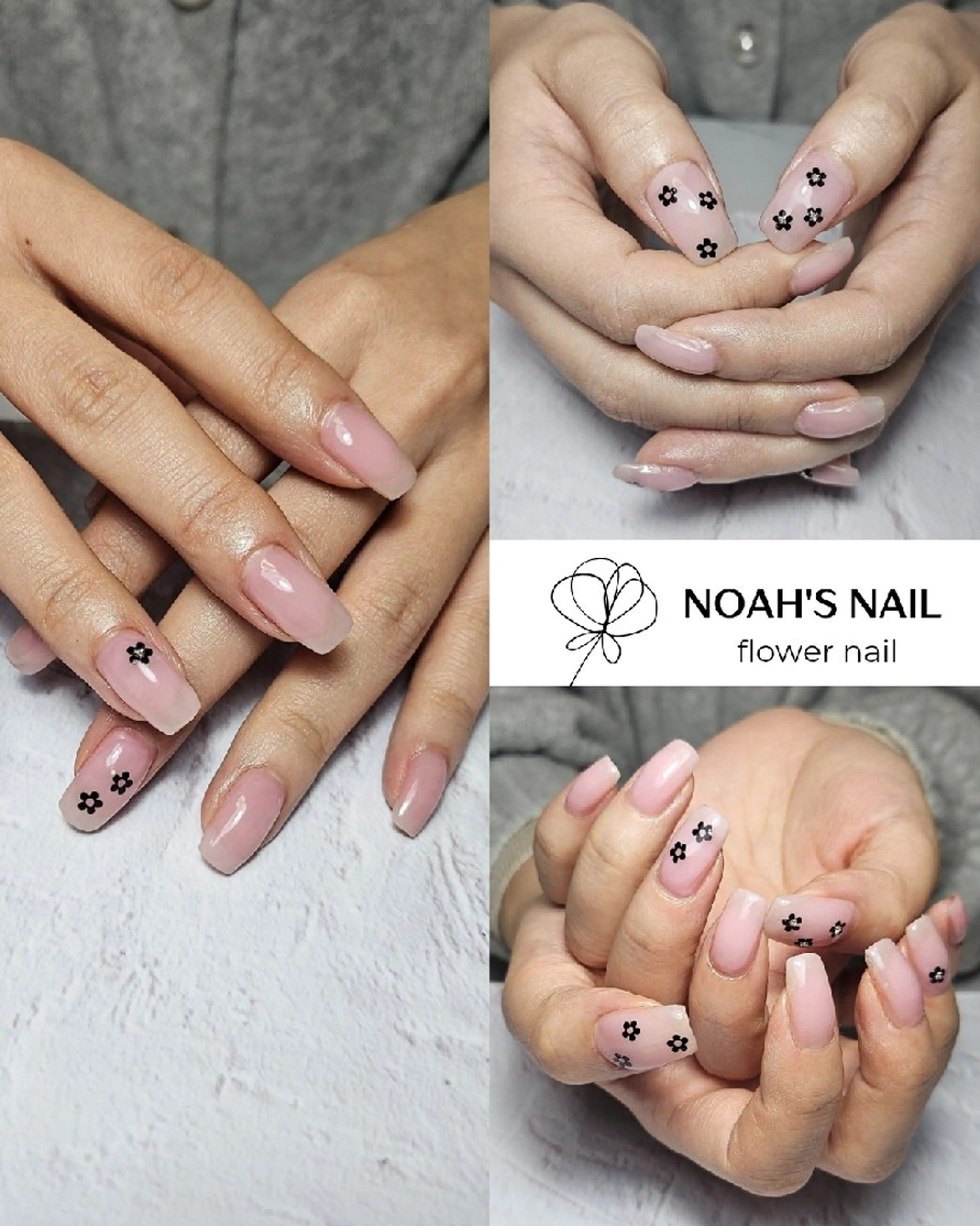 ネイル フラワーネイル ガーリー ゴールド オフィスネイル シルバー ハンドネイル Noah'snail   のネイルデザイン