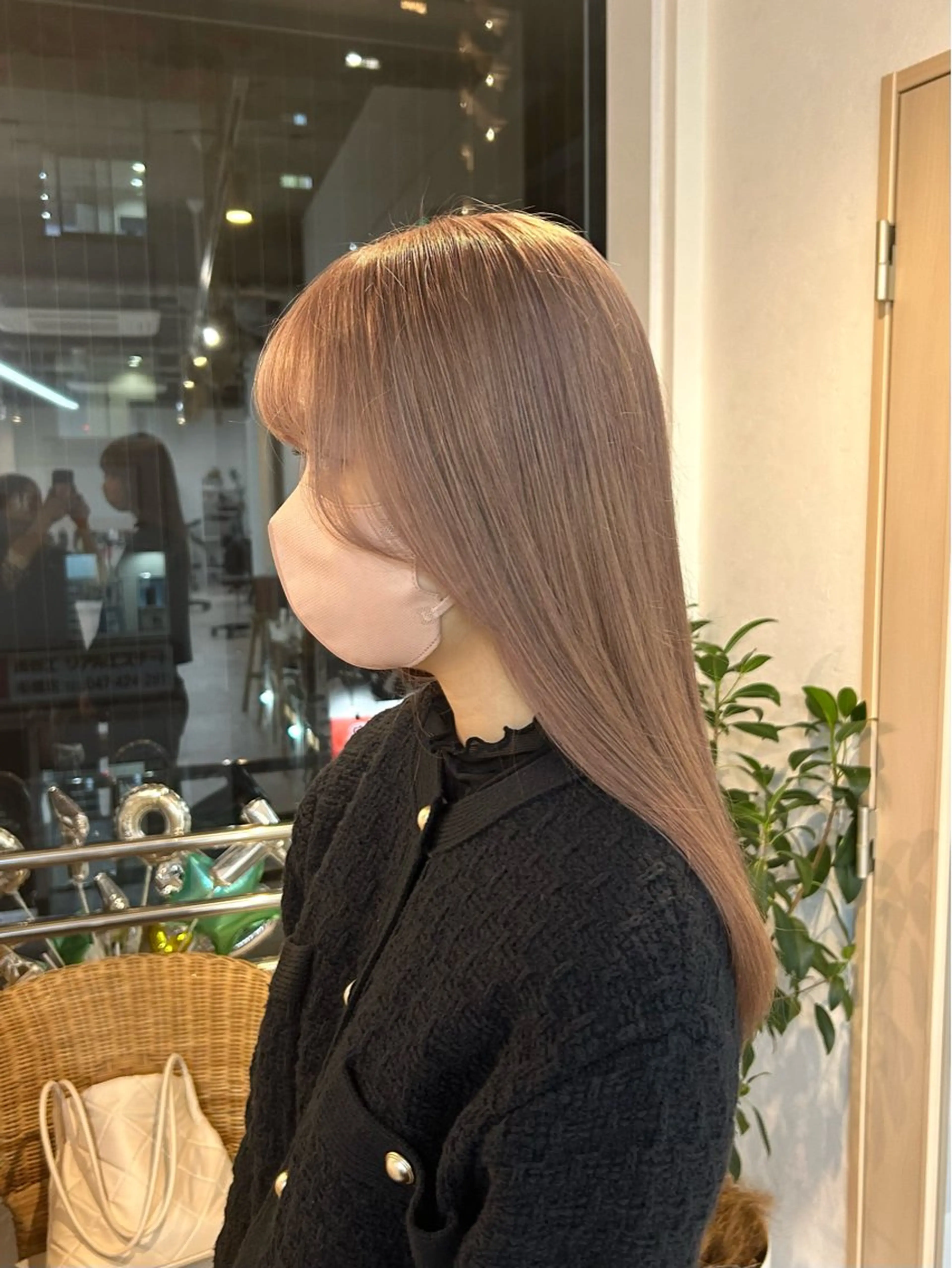 ロング カラー ベージュカラー カット ヘアカラー トリートメント 艶カラー/レイヤー/ ハイトーン/まなみのヘアスタイル